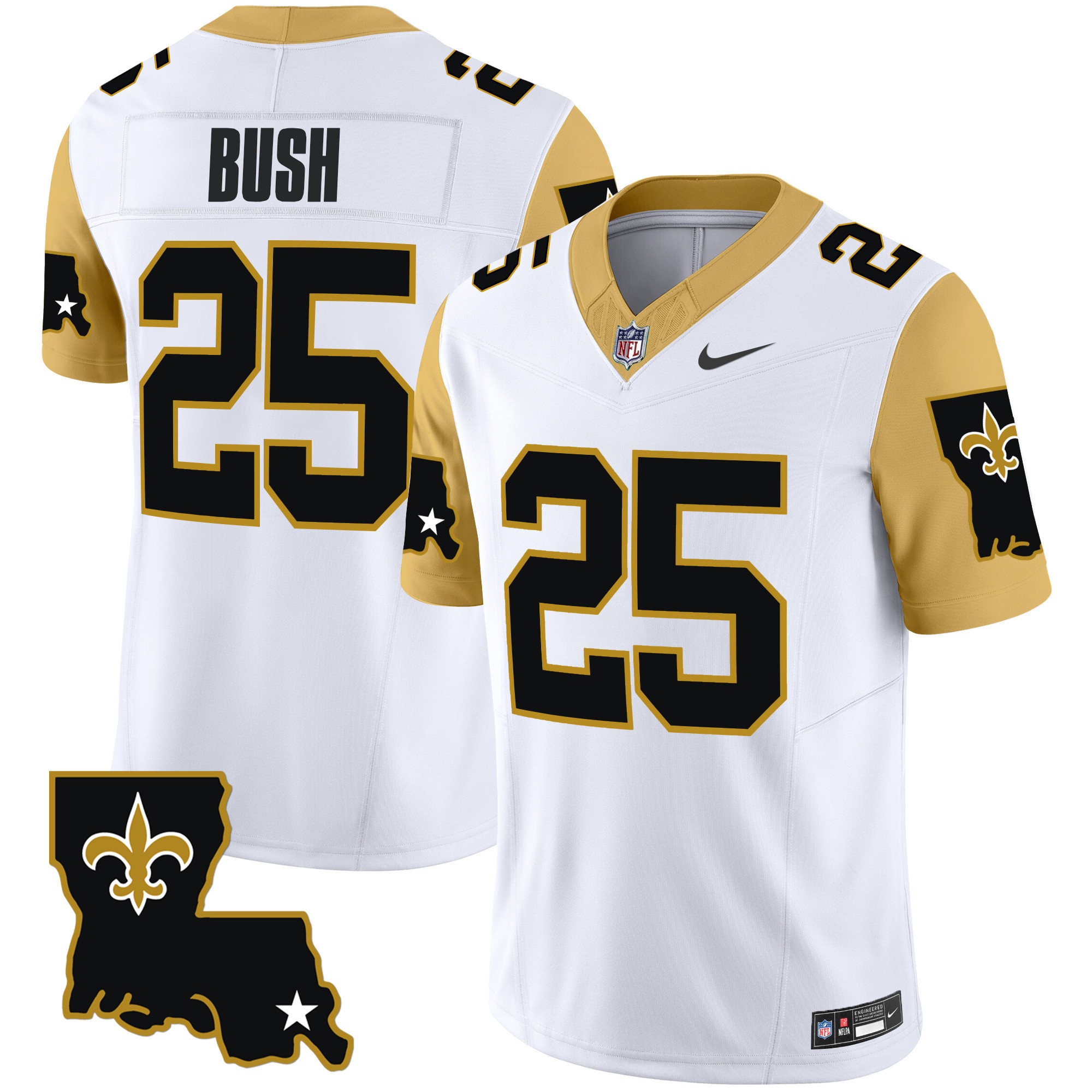 Men's Reggie Bush New Orleans Saints 1987 Legacy Vapor Limited White Jersey V2 - All Stitched