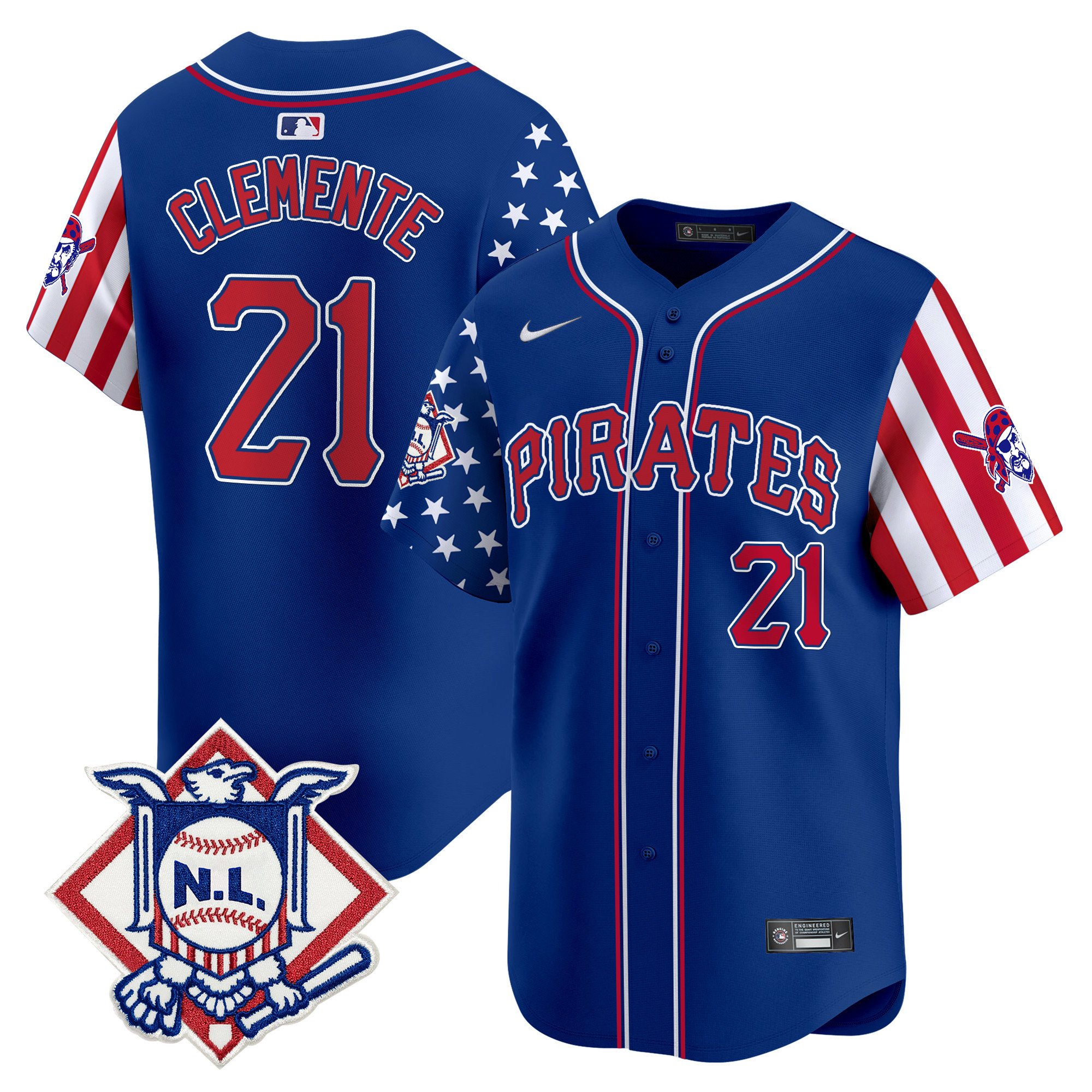 Men's Roberto Clemente Pittsburgh Pirates 2024 Fourth of July Vapor Premier Limited Royal Jersey - All Stitched