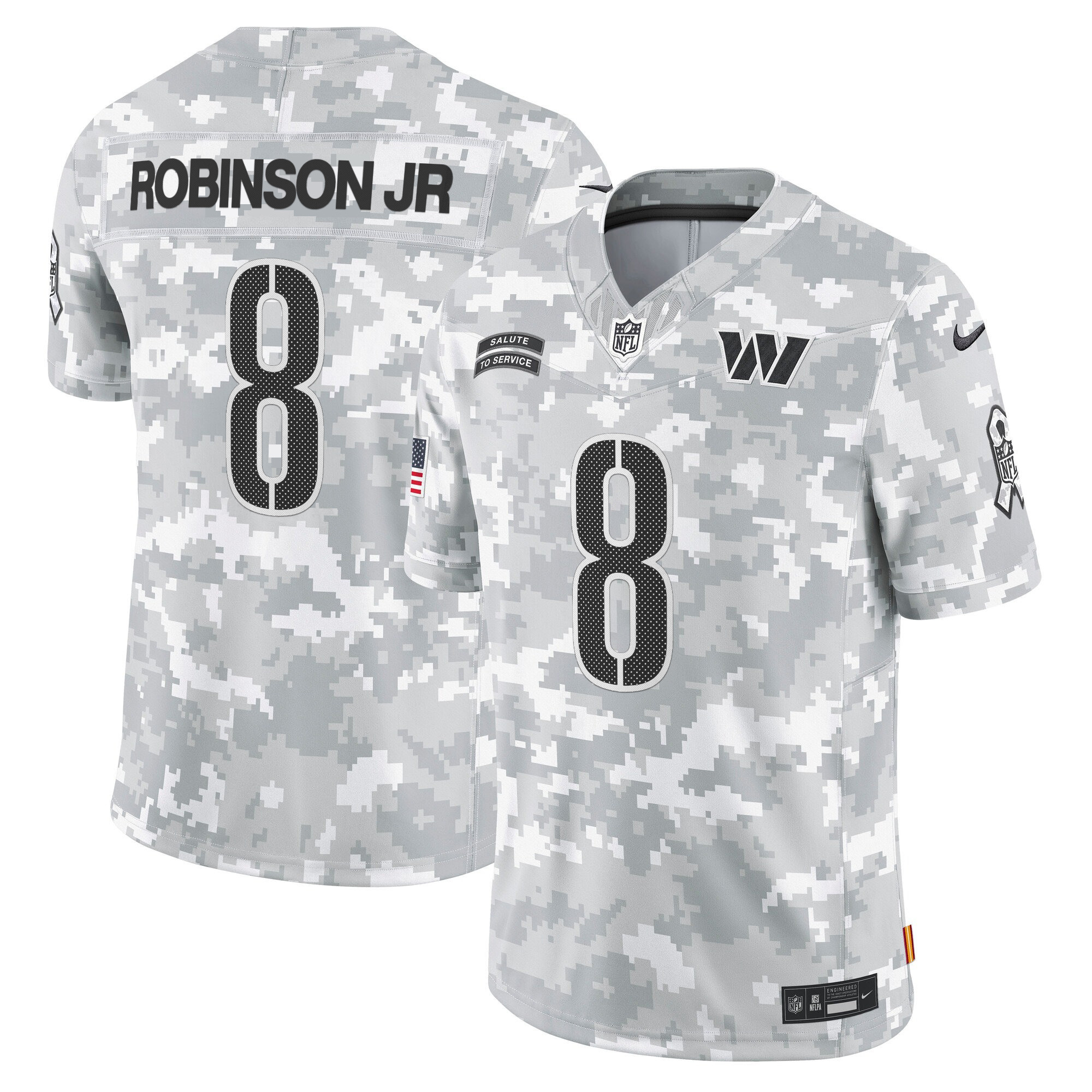 Men's Robinson Jr. Washington Commanders 2024 Salute to Service Vapor Limited Jersey - Arctic Camo - All Stitched
