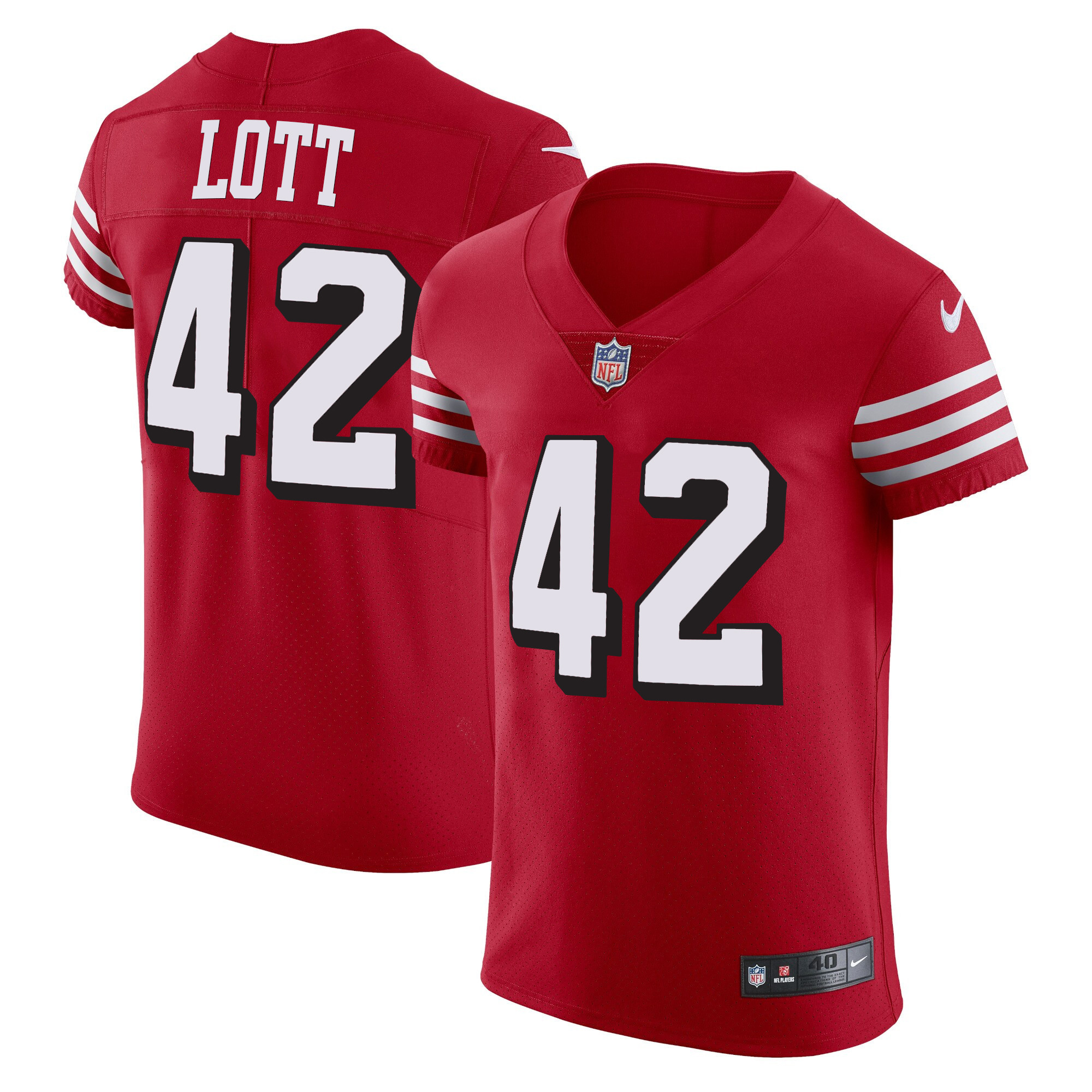 Men's Ronnie Lott San Francisco 49ers Vapor Elite Red Jersey - All Stitched