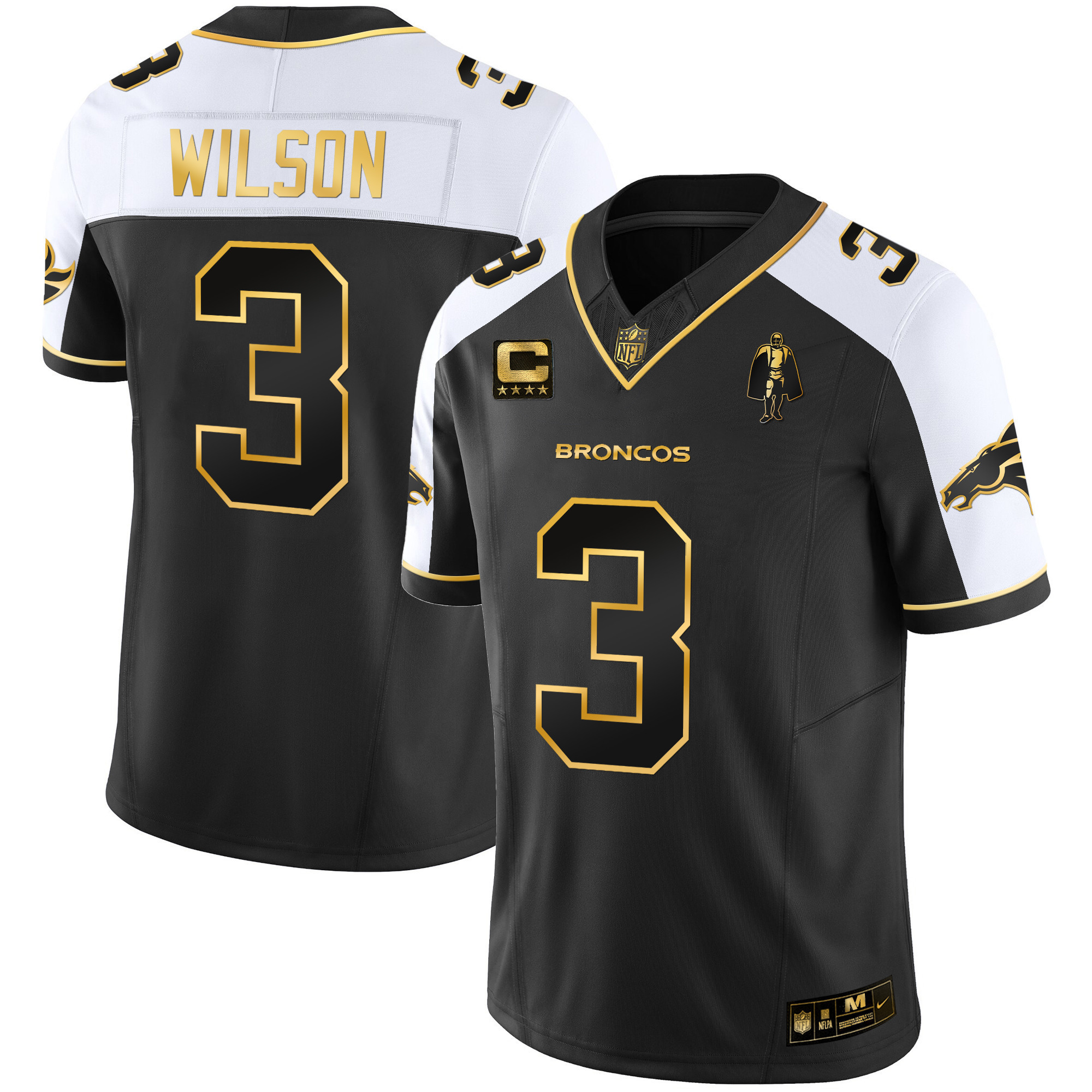 Men's Russell Wilson Denver Broncos Gold Vapor Limited Alternate Jersey - All Stitched