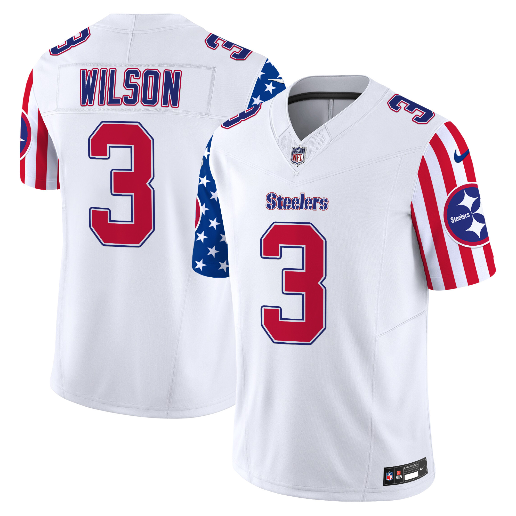 Men's Russell Wilson Pittsburgh Steelers American Style Vapor Limited White Jersey - All Stitched