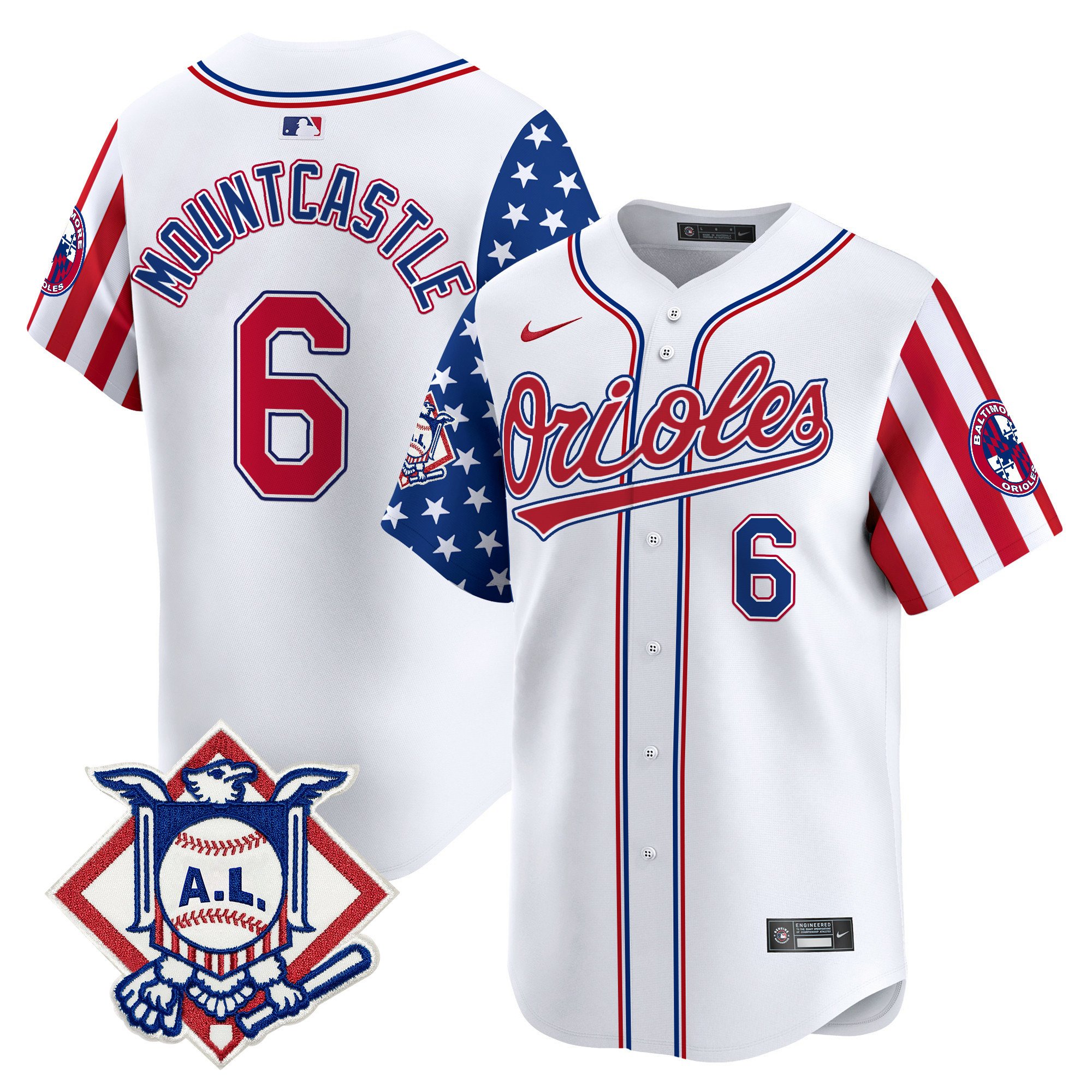 Men's Ryan Mountcastle Baltimore Orioles 2024 Fourth of July Vapor Premier Limited White Jersey - All Stitched