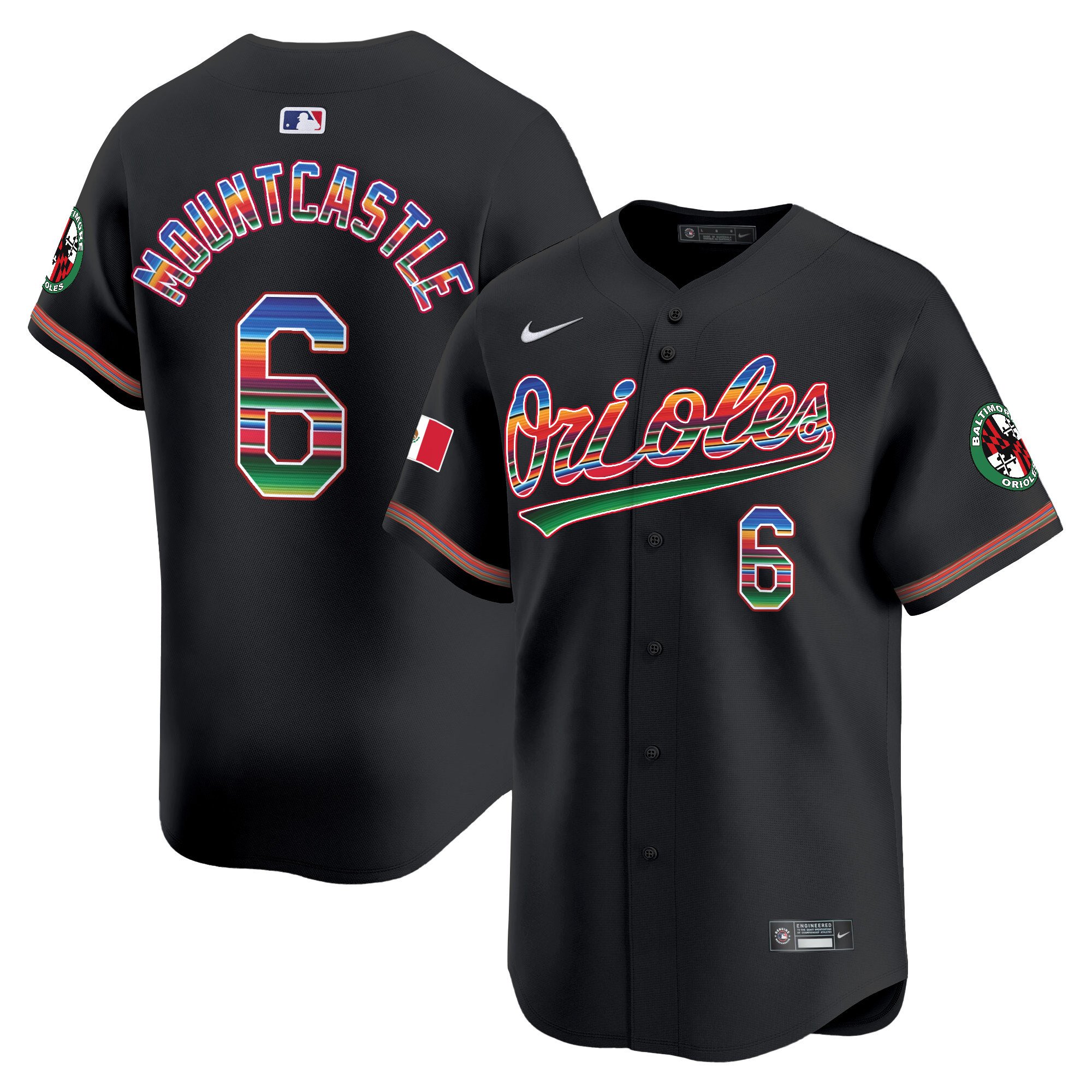 Men's Ryan Mountcastle Baltimore Orioles Mexico Vapor Premier Limited Black Jersey - All Stitched