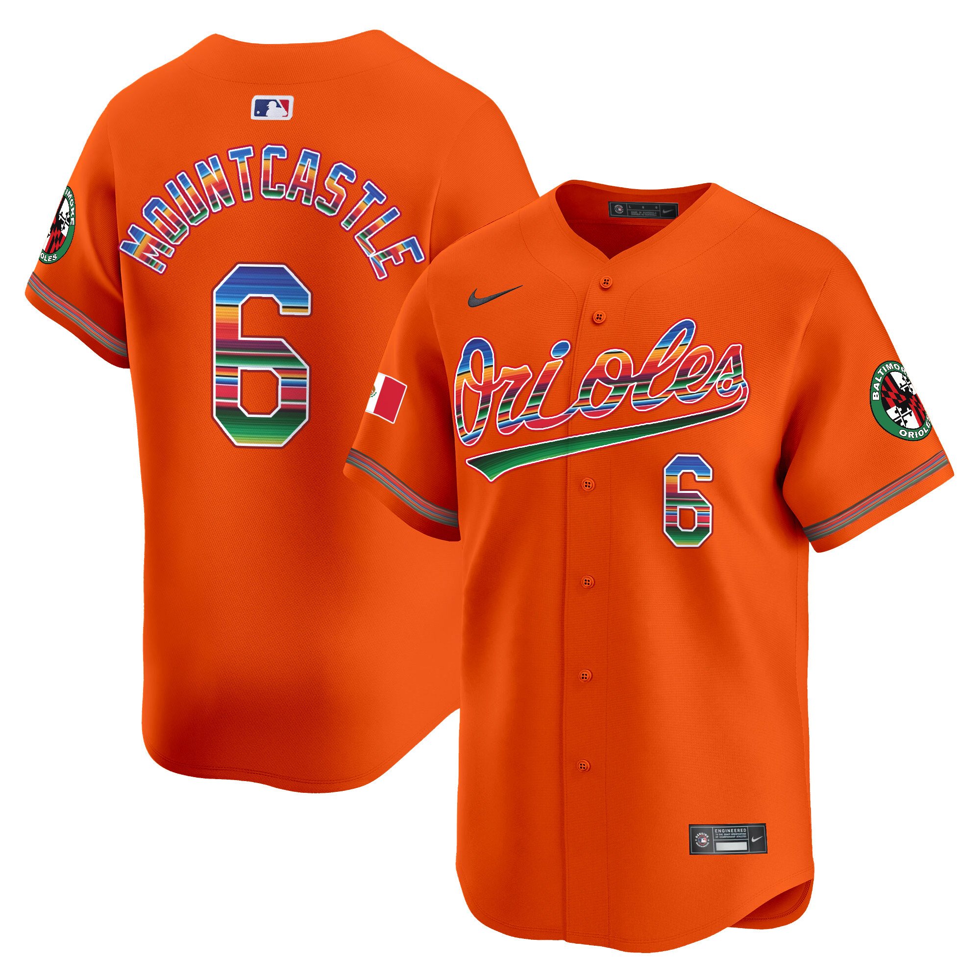 Men's Ryan Mountcastle Baltimore Orioles Mexico Vapor Premier Limited Orange Jersey - All Stitched
