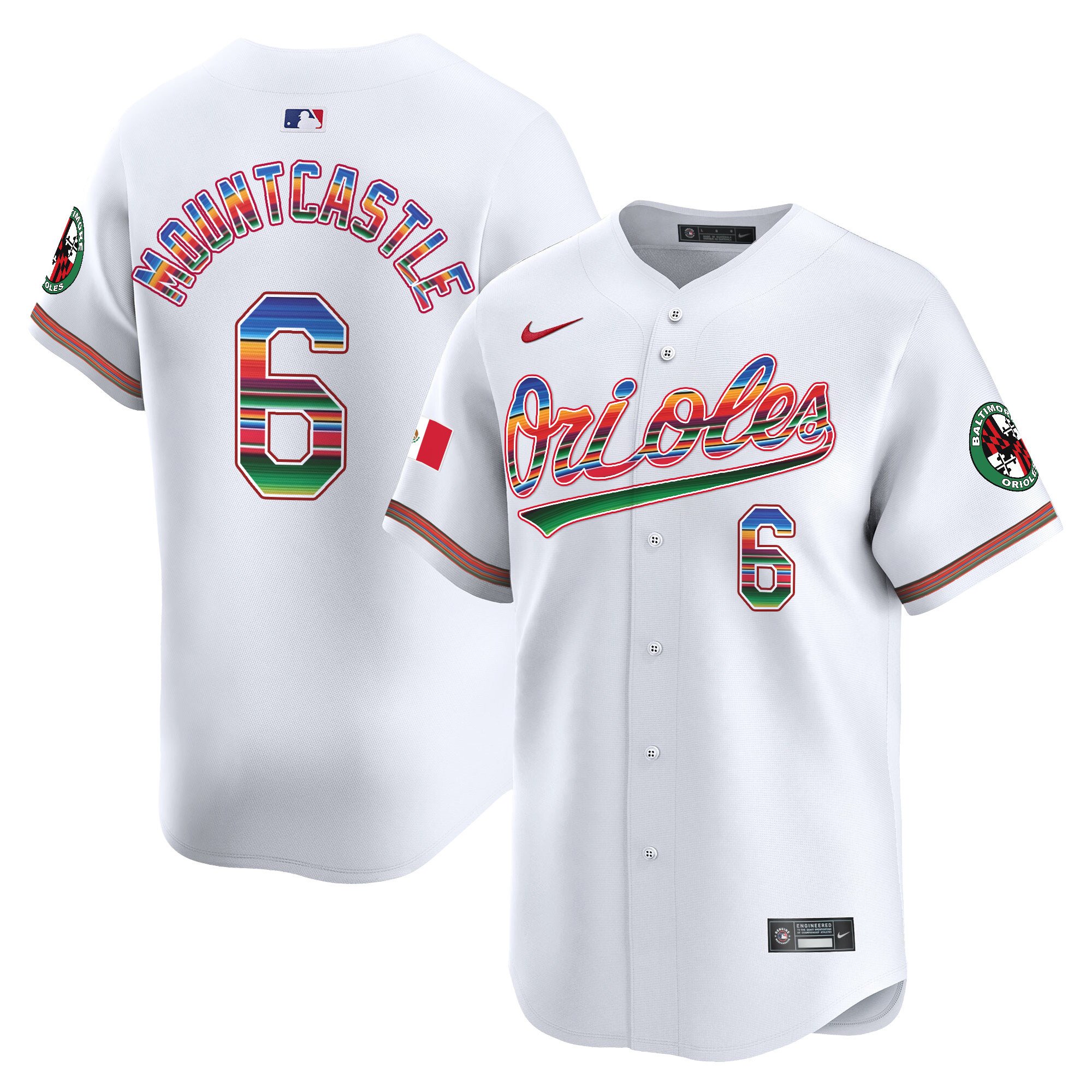 Men's Ryan Mountcastle Baltimore Orioles Mexico Vapor Premier Limited White Jersey - All Stitched