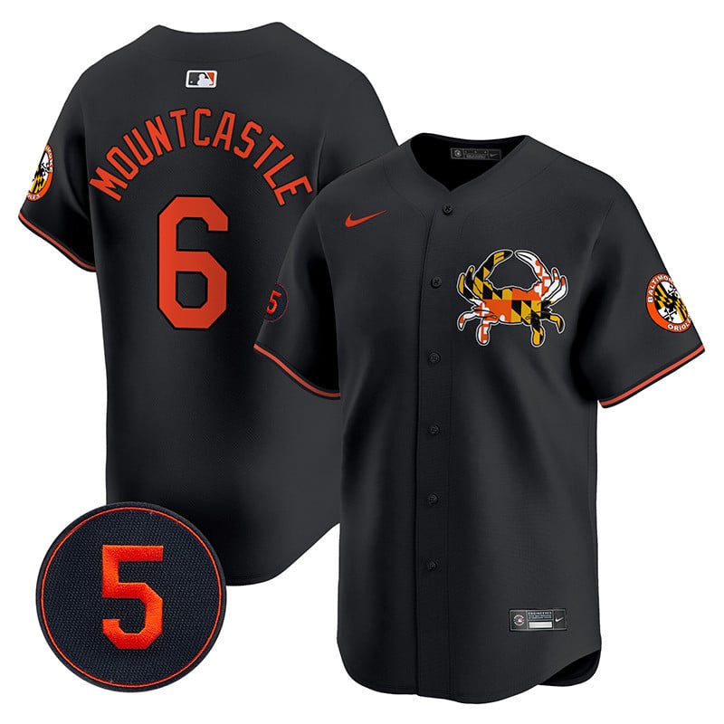Men's Ryan Mountcastle Baltimore Orioles Robinson Patch Vapor Premier Limited Black Jersey V3 - All Stitched