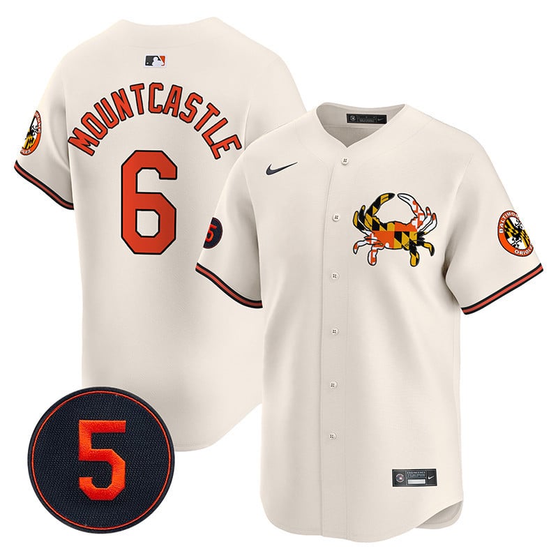 Men's Ryan Mountcastle Baltimore Orioles Robinson Patch Vapor Premier Limited Cream Jersey V3 - All Stitched