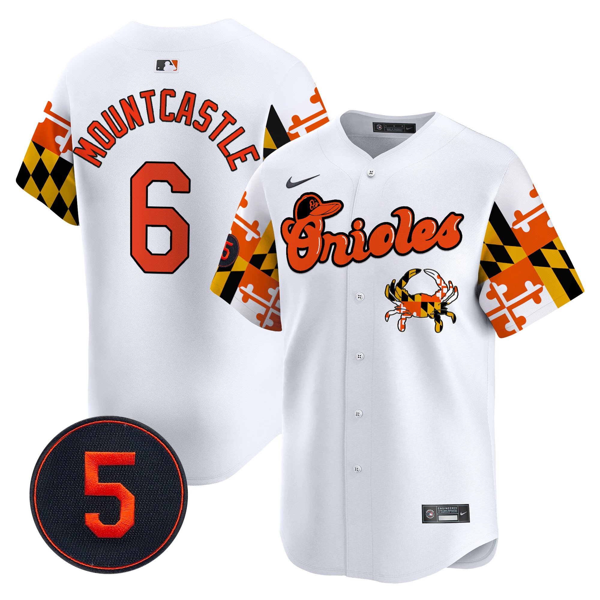 Men's Ryan Mountcastle Baltimore Orioles Robinson Patch Vapor Premier Limited White Jersey V7 - All Stitched