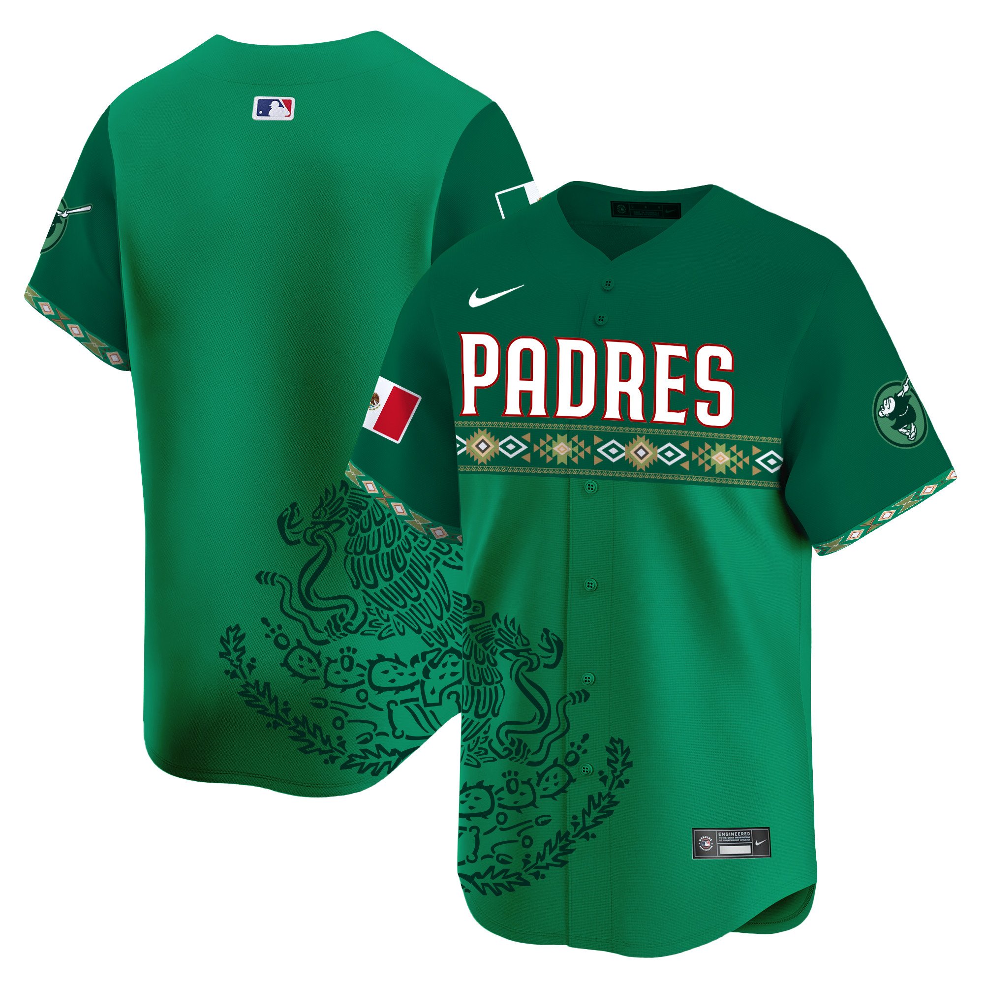 Men's San Diego Padres Mexico Vapor Premier Limited Green Jersey - Printed