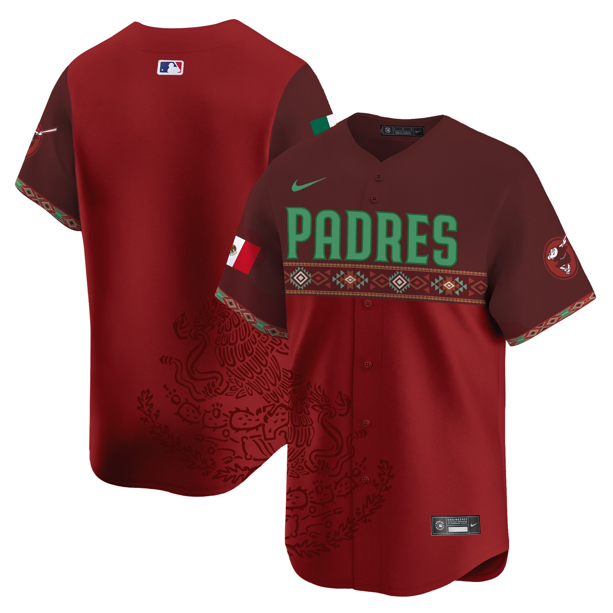 Men's San Diego Padres Mexico Vapor Premier Limited Red Jersey - Printed