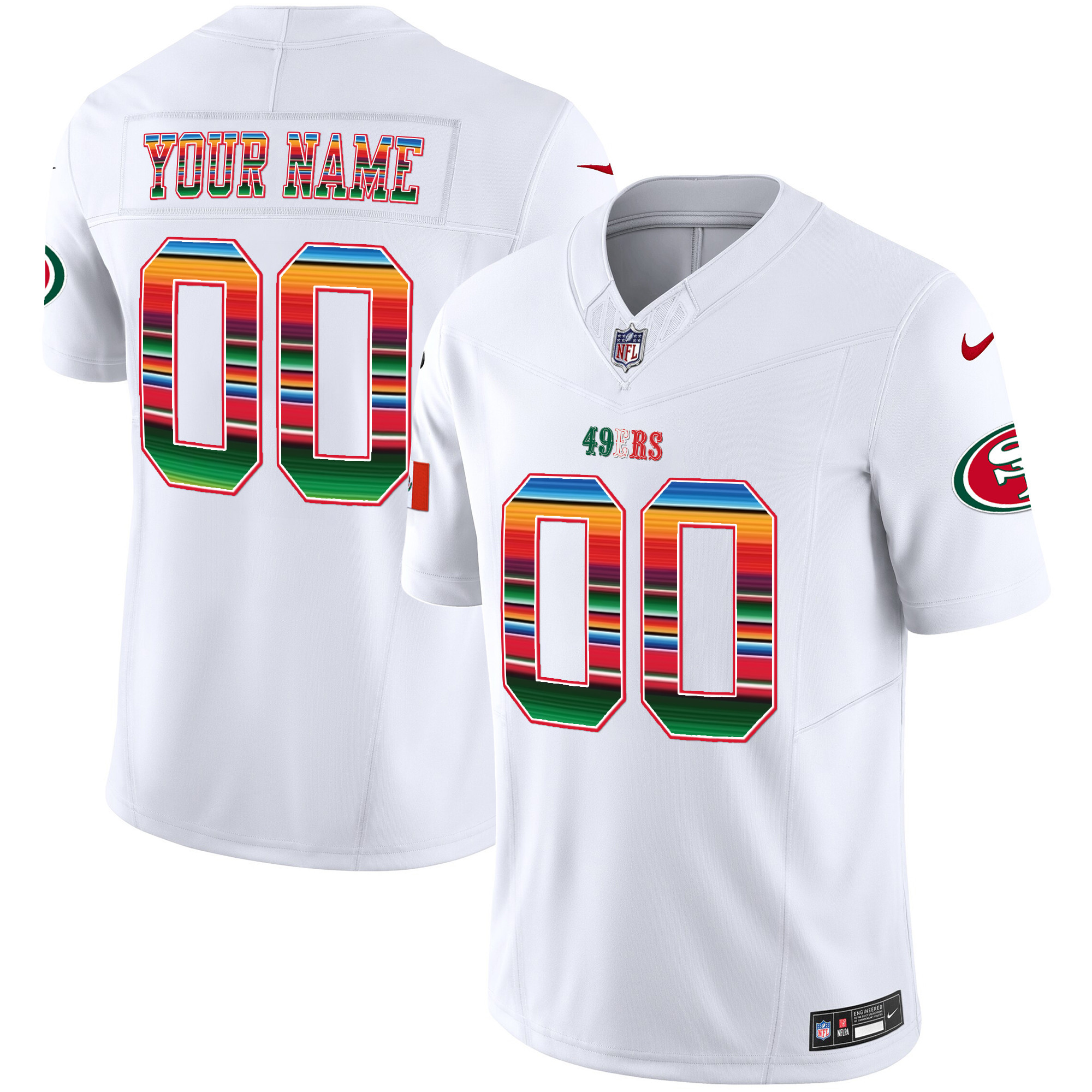 Men's San Francisco 49ers Mexico Vapor Custom White Jersey V3 - All Stitched