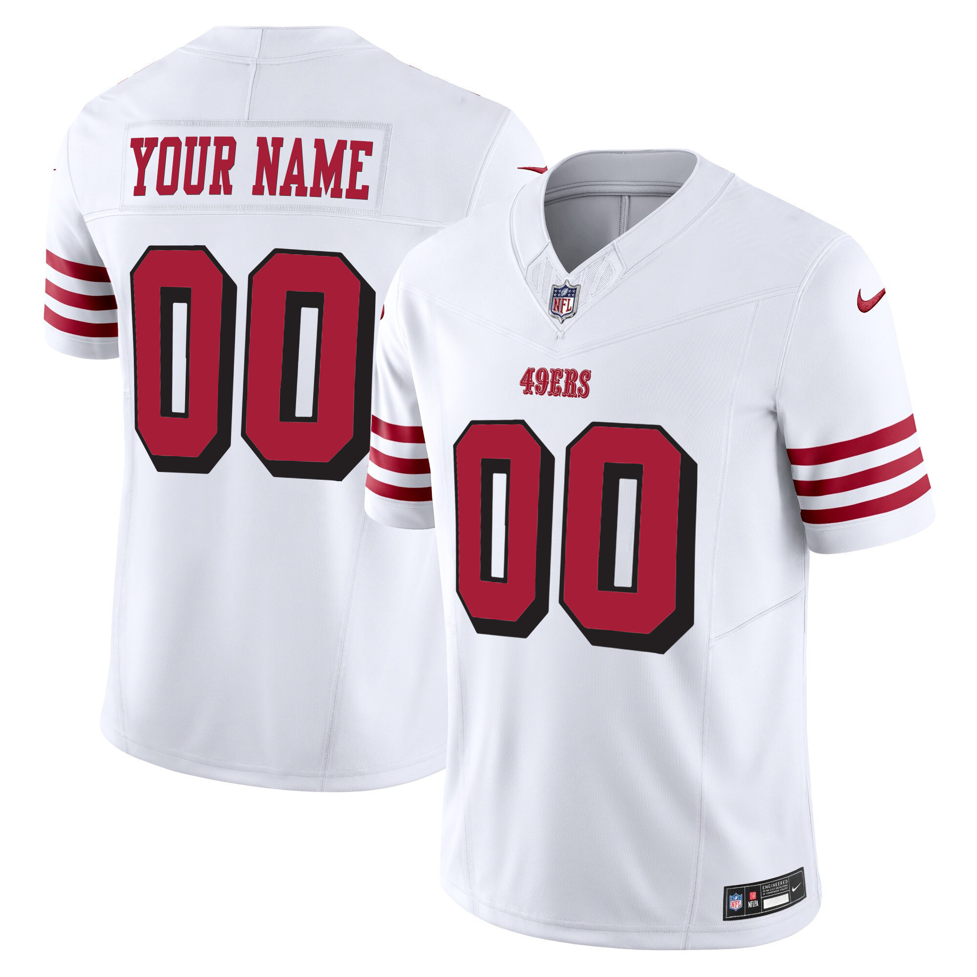 Men's San Francisco 49ers Vapor Limited Custom White Jersey V2 - All Stitched