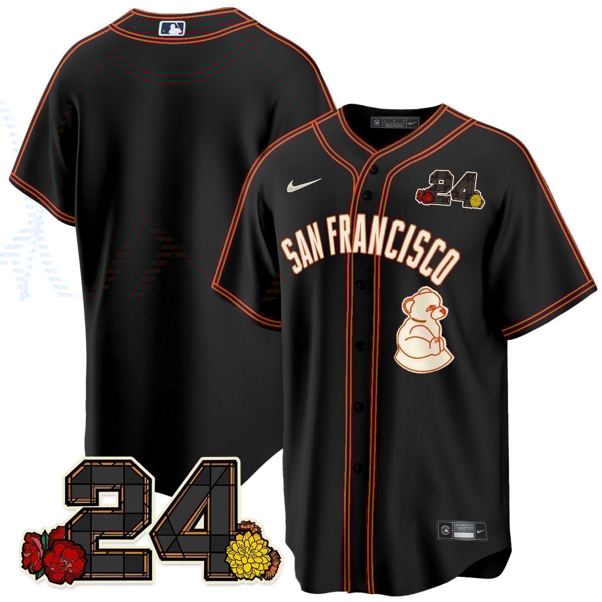 Men's San Francisco Giants 2024 Willie Mays Patch Vapor Premier Limited Black Limited Jersey V2 - All Stitched