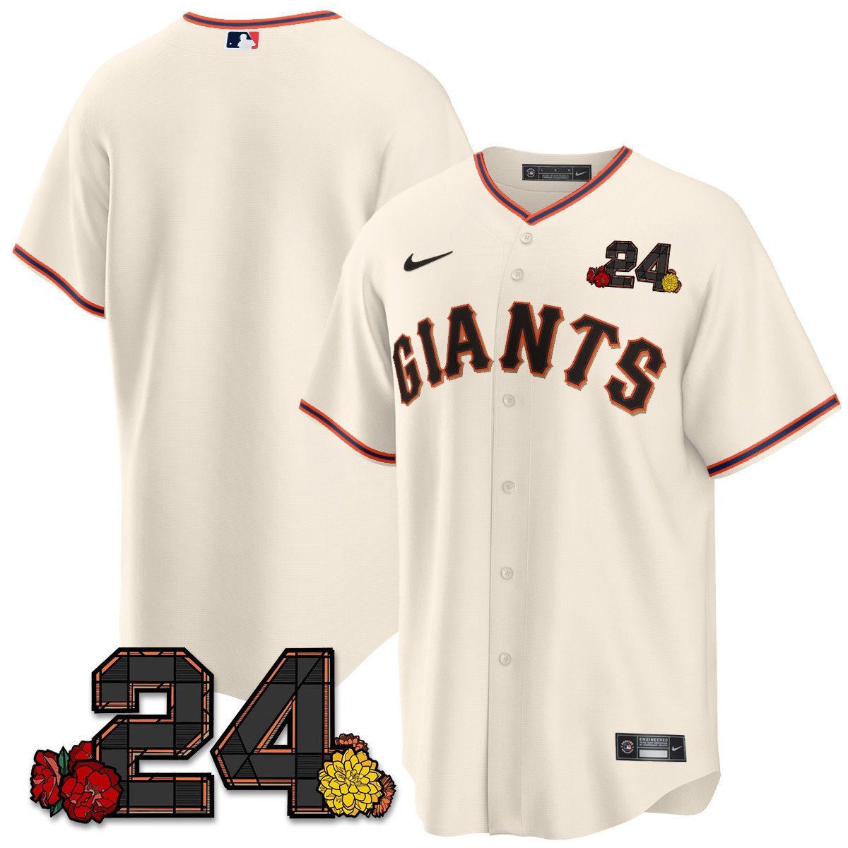 Men's San Francisco Giants 2024 Willie Mays Patch Vapor Premier Limited Cream Home Jersey V2 - All Stitched