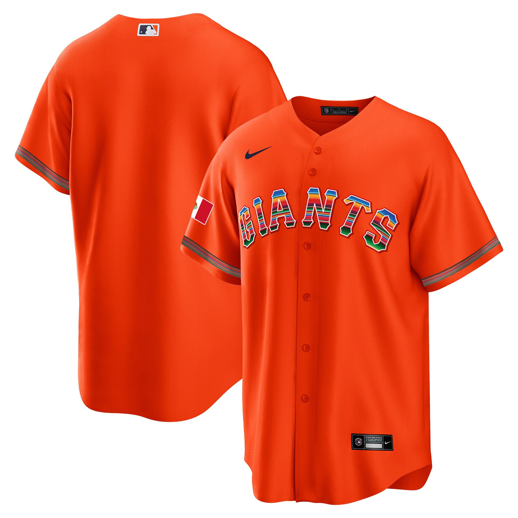 Men's San Francisco Giants Mexico Cool Base Limited Orange Jersey - All Stitched