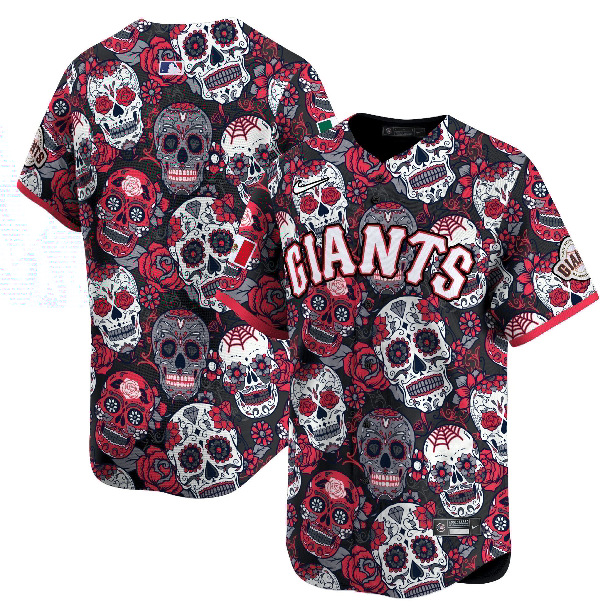 Men's San Francisco Giants Sugar Skull Mexico Vapor Premier Limited Red Jersey - Printed