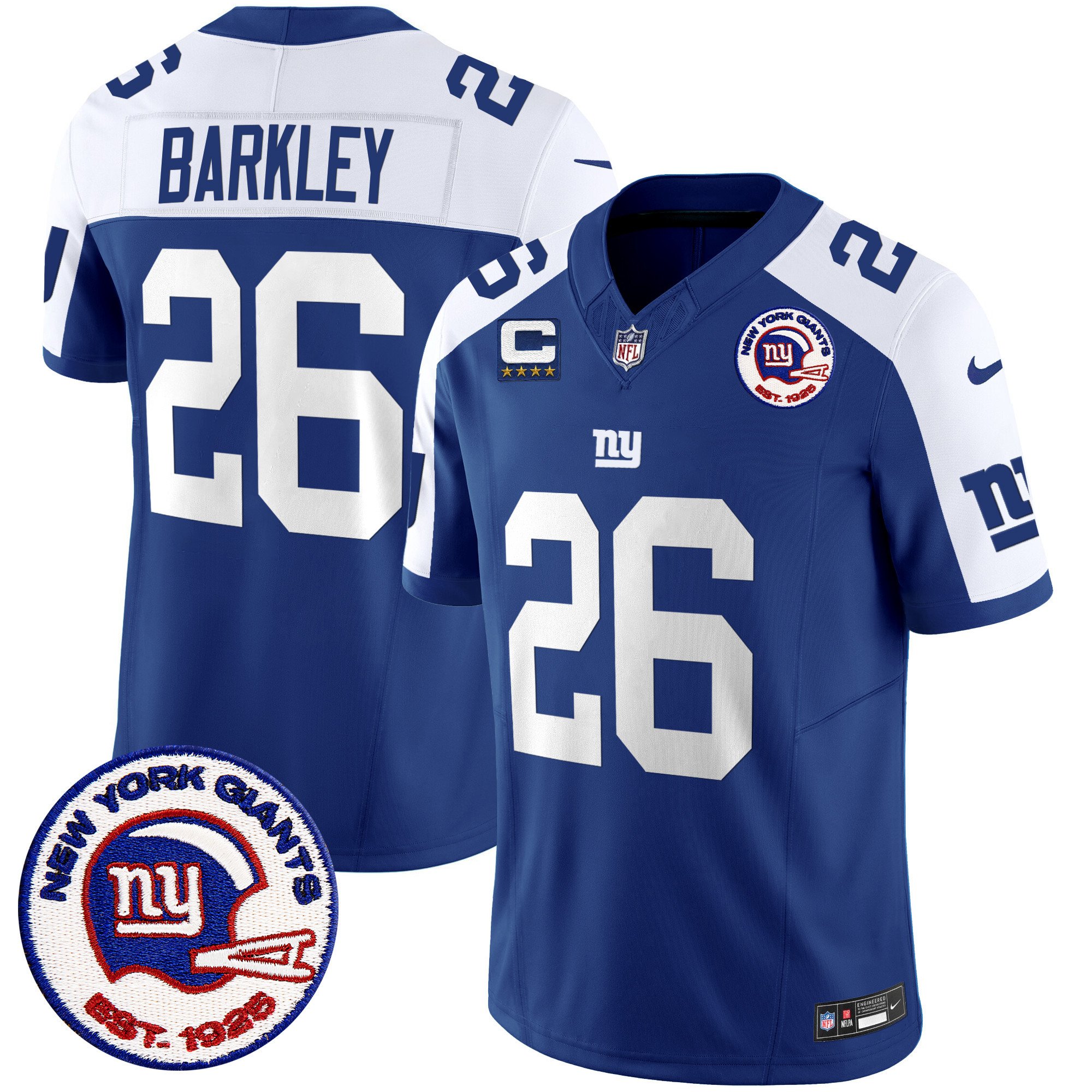 Men's Saquon Barkley San Francisco Giants Est 1925 Patch Vapor Limited Alternate Jersey - All Stitched