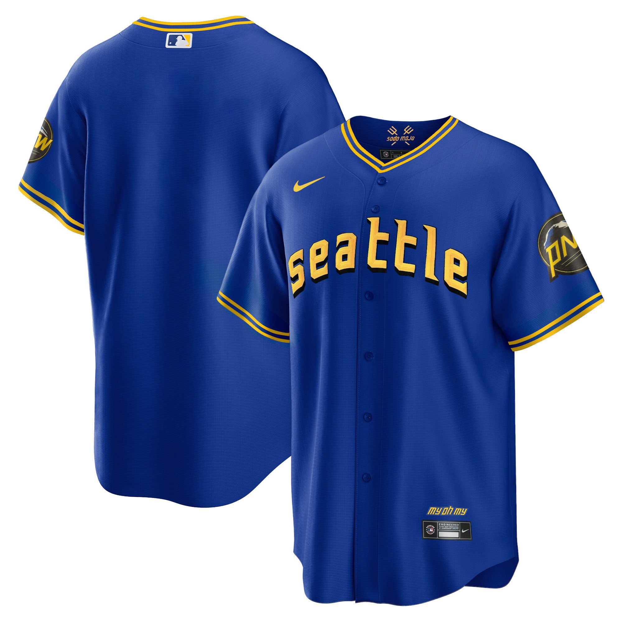 Men's Seattle Mariners 2023 City Connect Fan Made Edition Cool Base Jersey - All Stitched