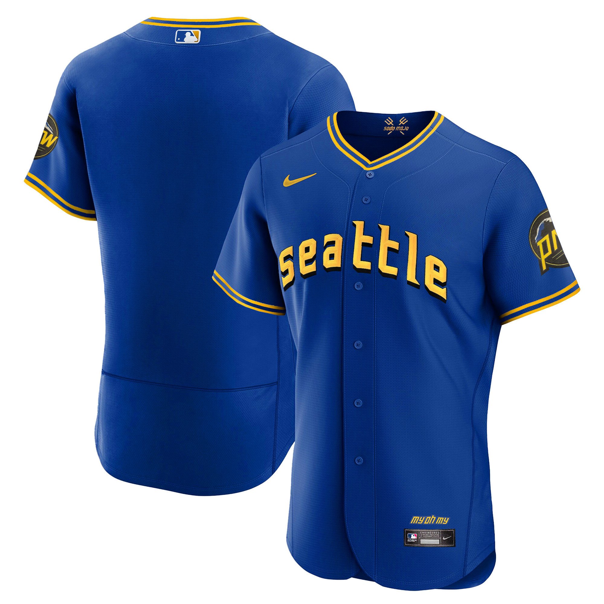 Men's Seattle Mariners 2023 City Connect Fan Made Edition Flex Base Jersey - All Stitched