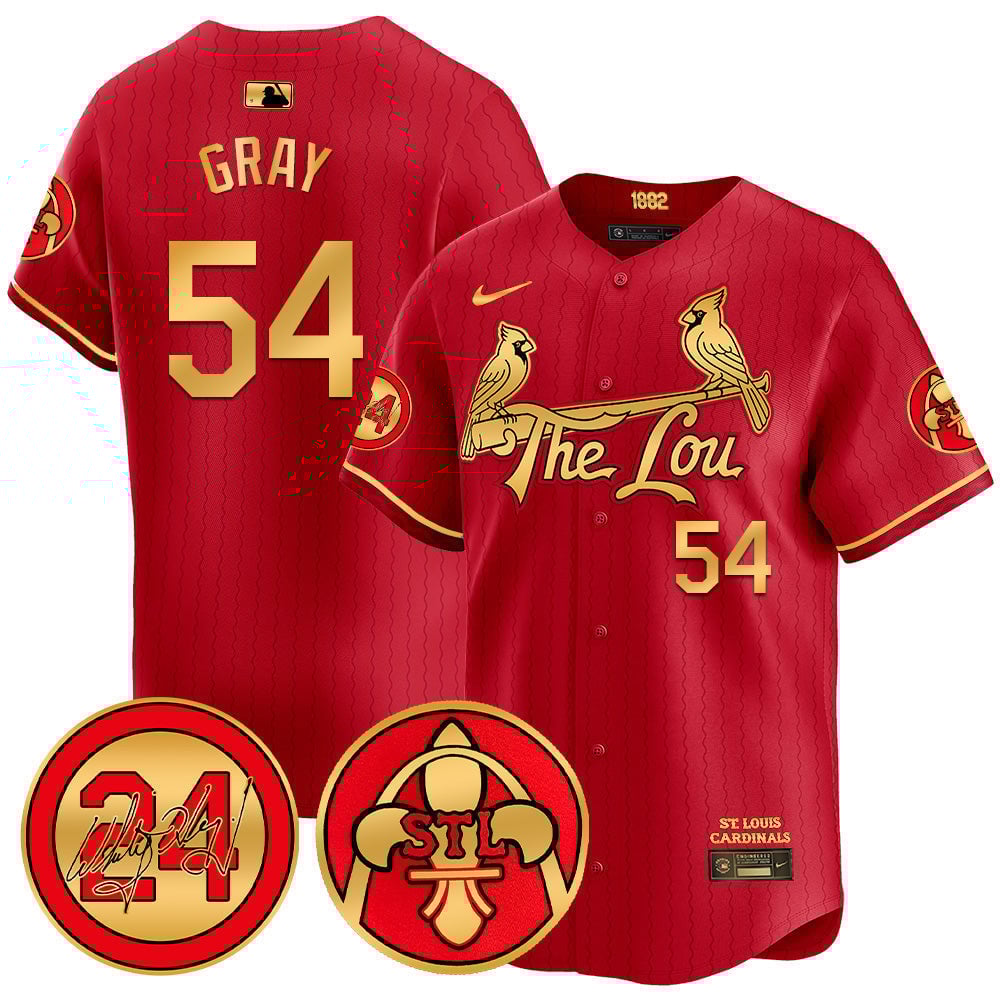 Men's Sonny Gray St. Louis Cardinals 2024 City Connect Whitey Herzog Patch Vapor Premier Limited Red Gold Jersey V2 - All Stitched