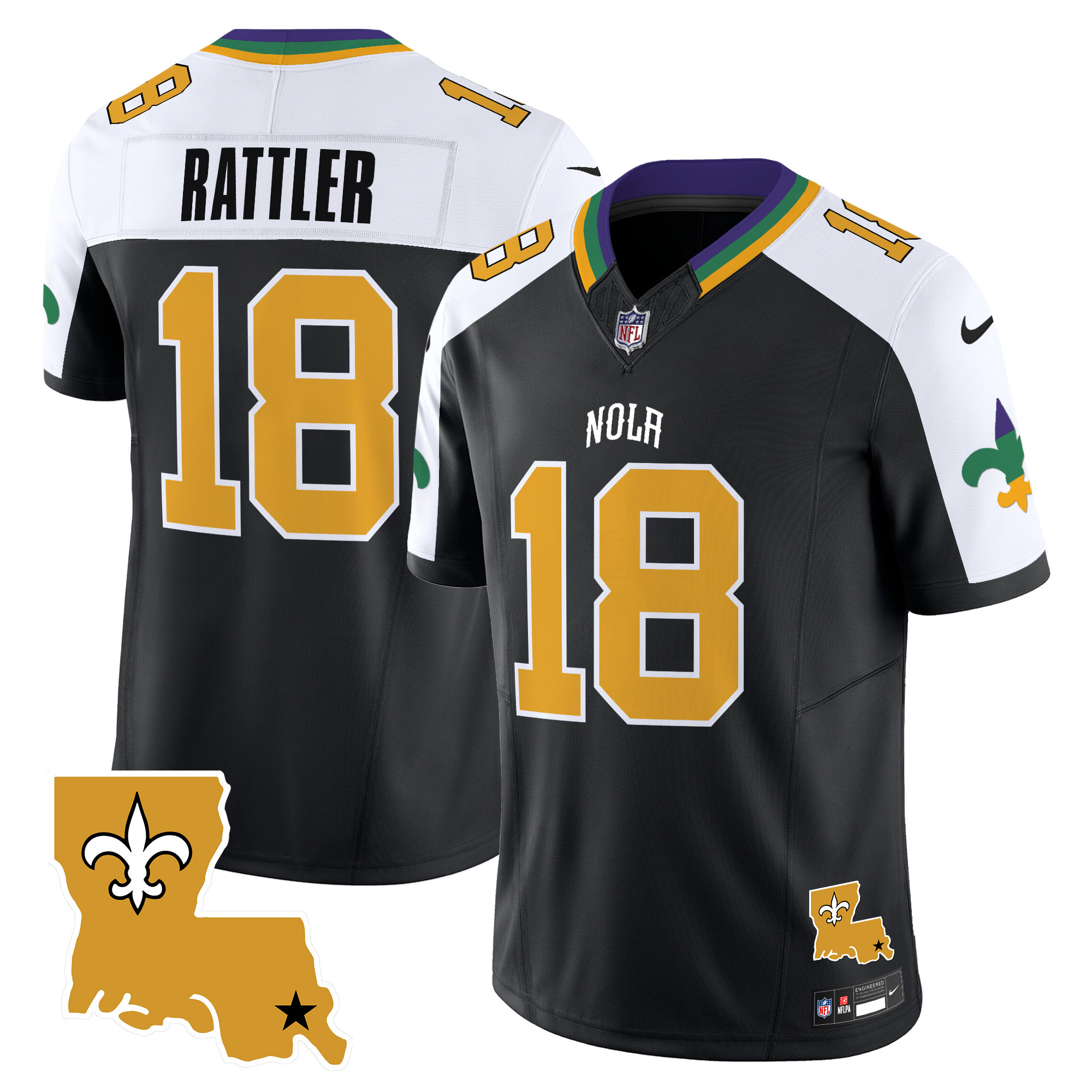 Men's Spencer Rattler New Orleans Saints 2024 New Orleans City Vapor Limited Alternate Jersey - All Stitched