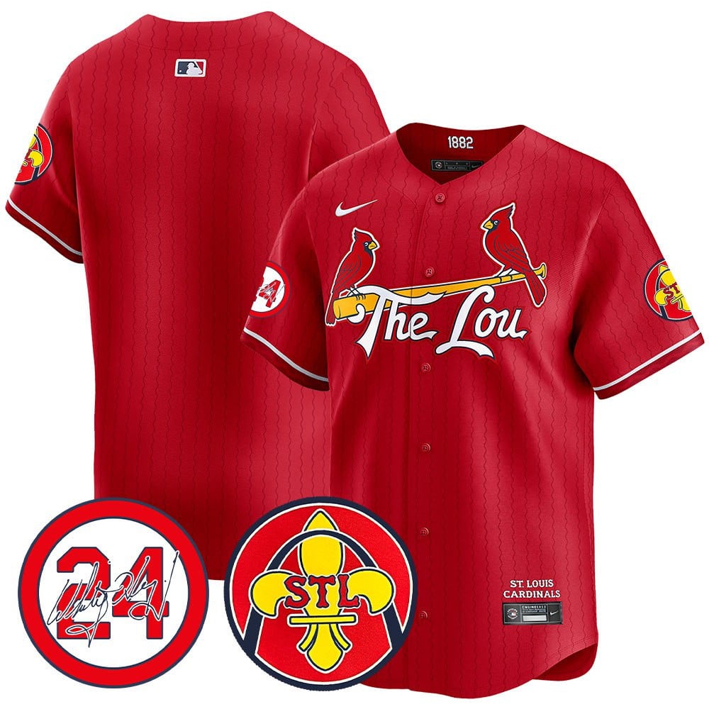 Men's St. Louis Cardinals 2024 City Connect Whitey Herzog Patch Vapor Premier Limited Red Jersey V2 - All Stitched