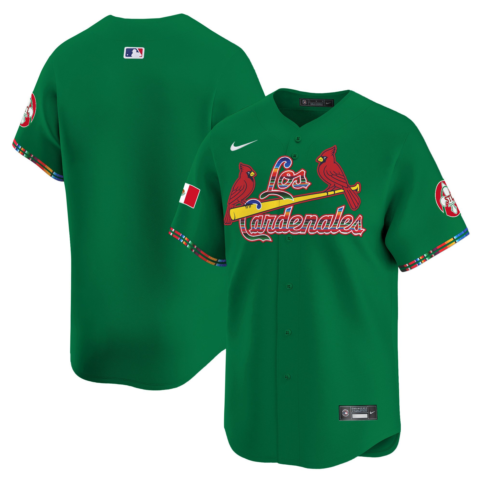 Men's St. Louis Cardinals Fiesta Cardenales Vapor Premier Limited Green Jersey - All Stitched