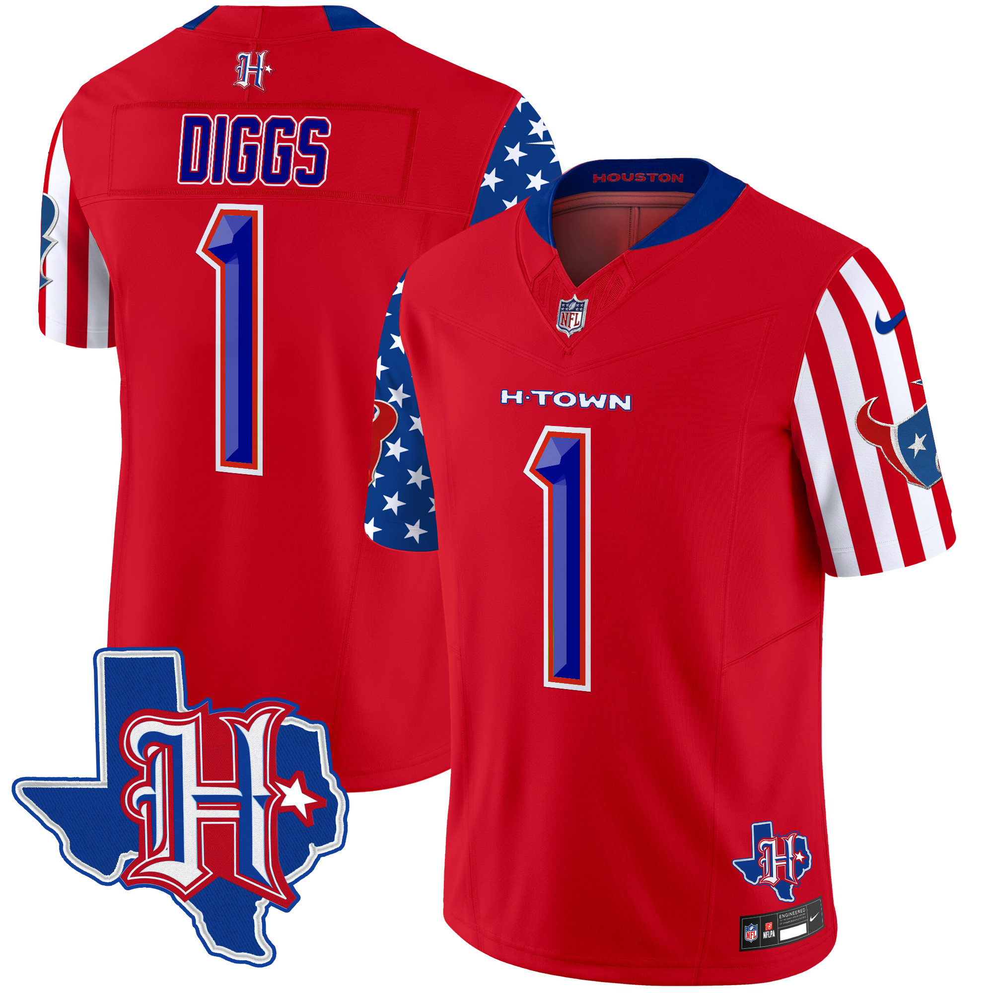 Men's Stefon Diggs Houston Texans American Style Vapor Limited Red Jersey - All Stitched