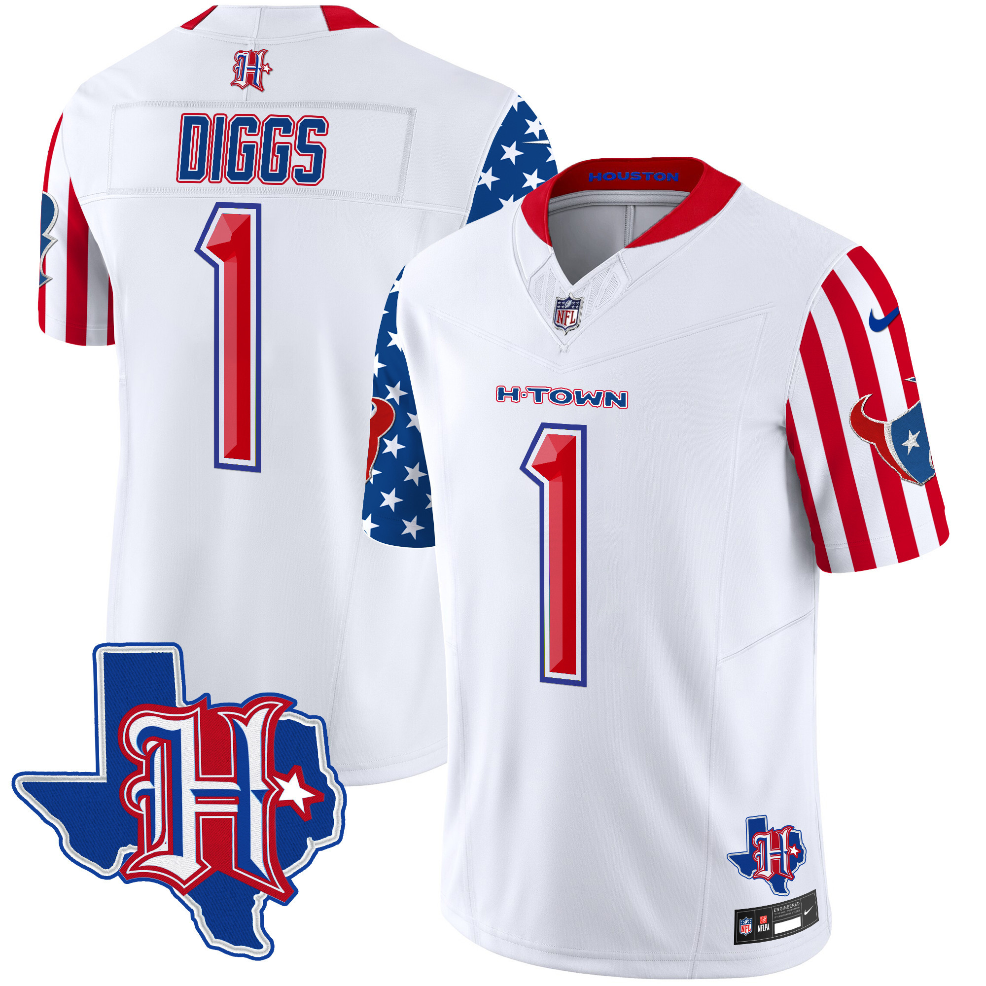 Men's Stefon Diggs Houston Texans American Style Vapor Limited White Jersey - All Stitched