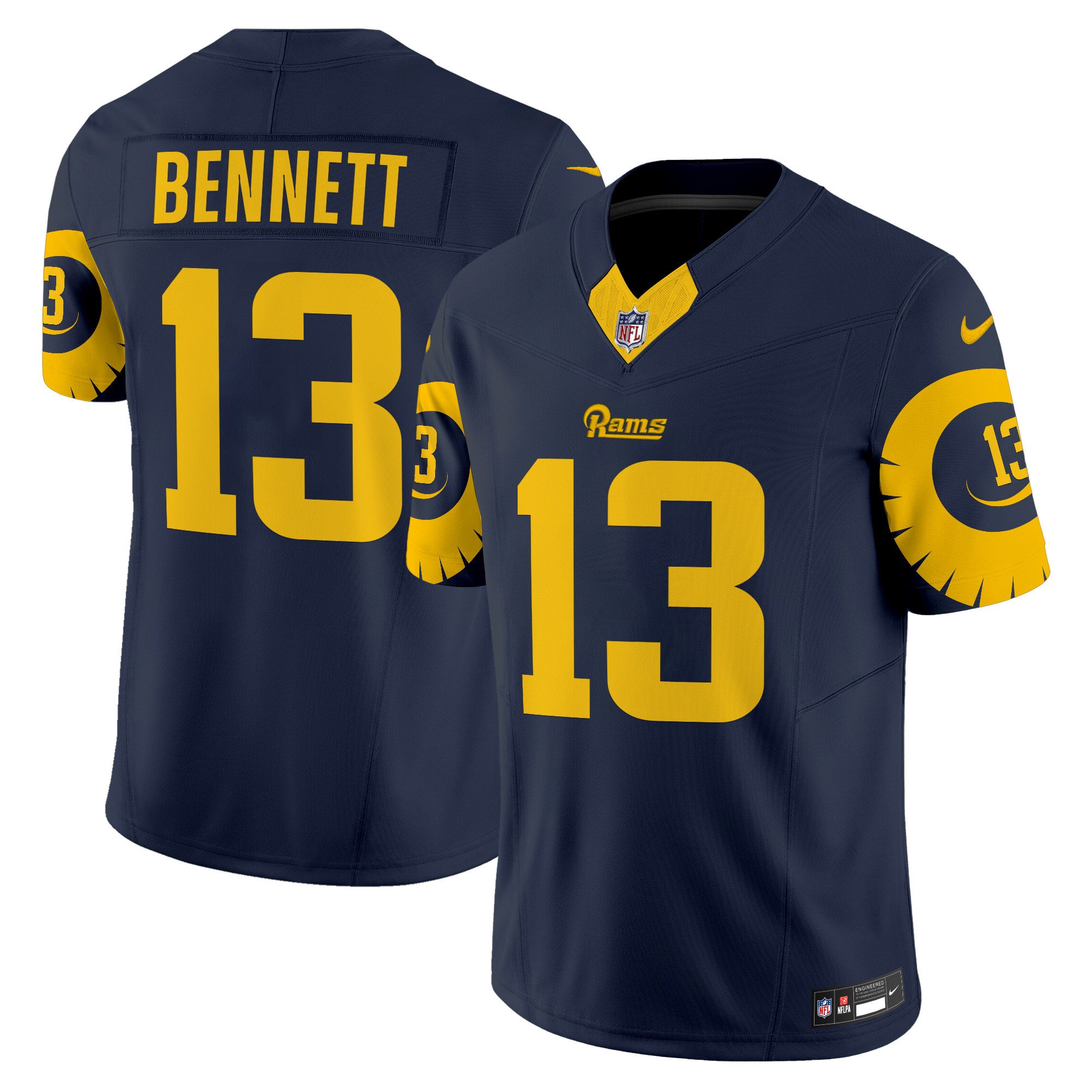 Men's Stetson Bennett Los Angeles Rams Special Vapor Limited Navy Jersey - All Stitched