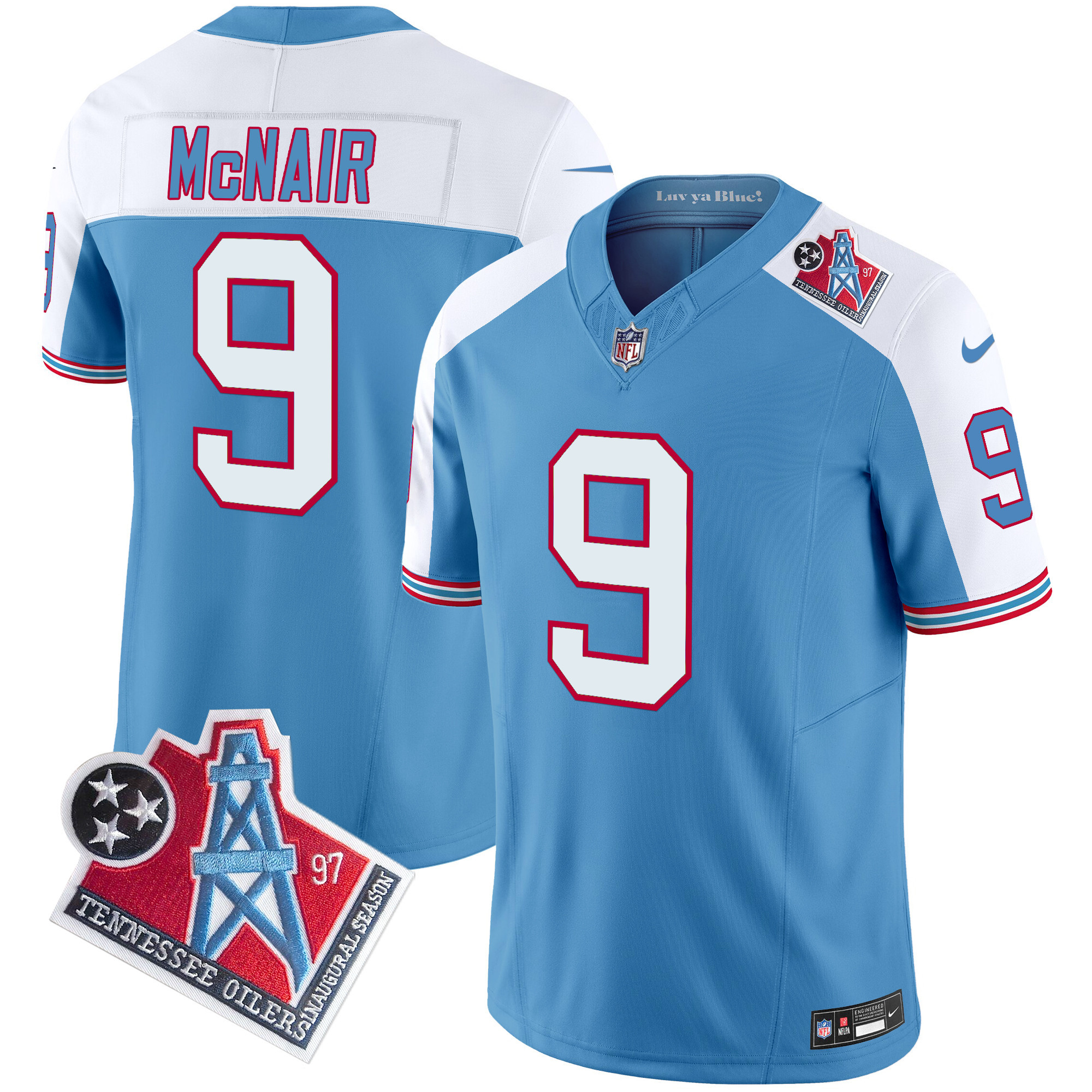 Men's Steve Mcnair Tennessee Titans 1997 Throwback Limited Vapor Limited Alternate Jersey - All Stitched