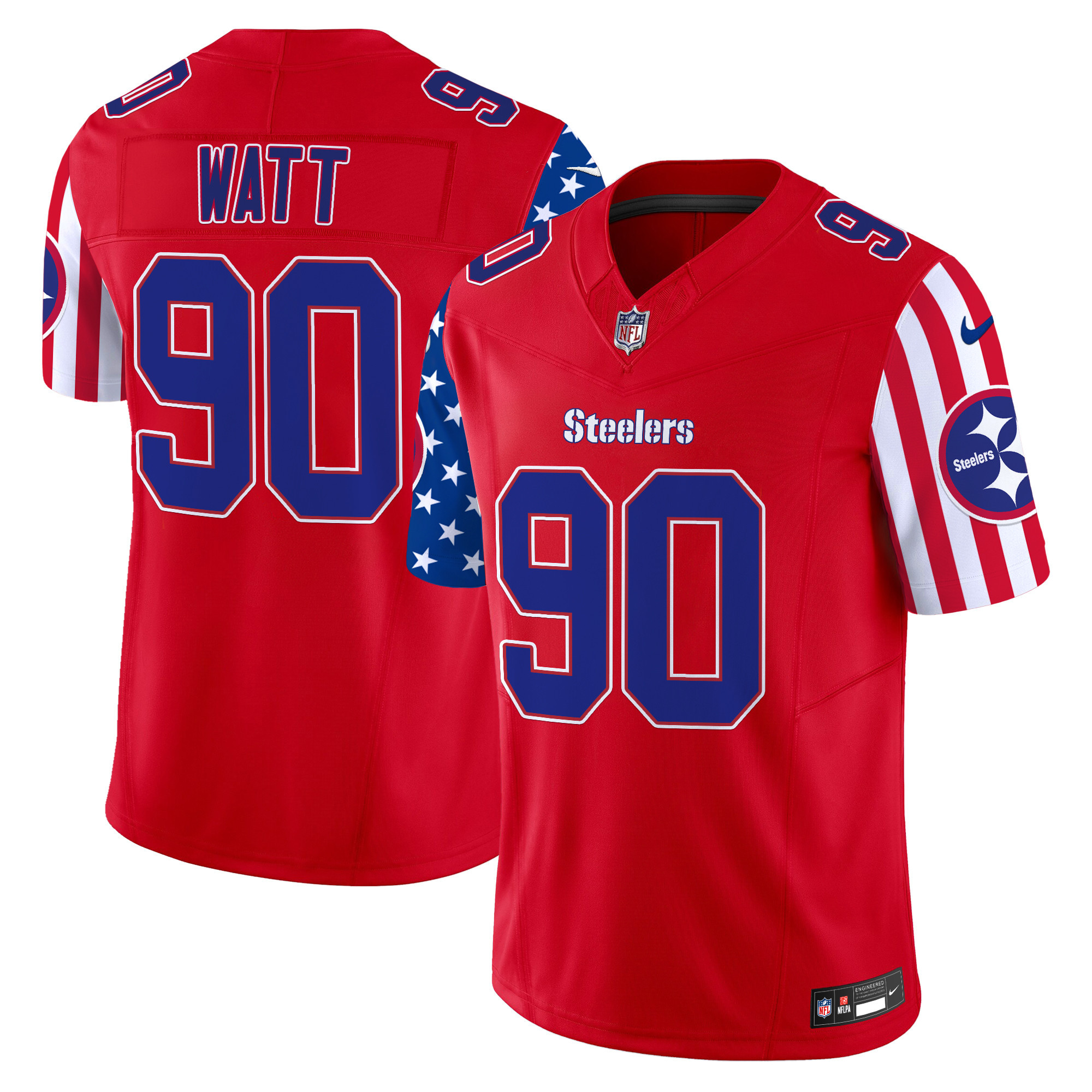 Men's T. J. Watt Pittsburgh Steelers American Style Vapor Limited Red Jersey - All Stitched