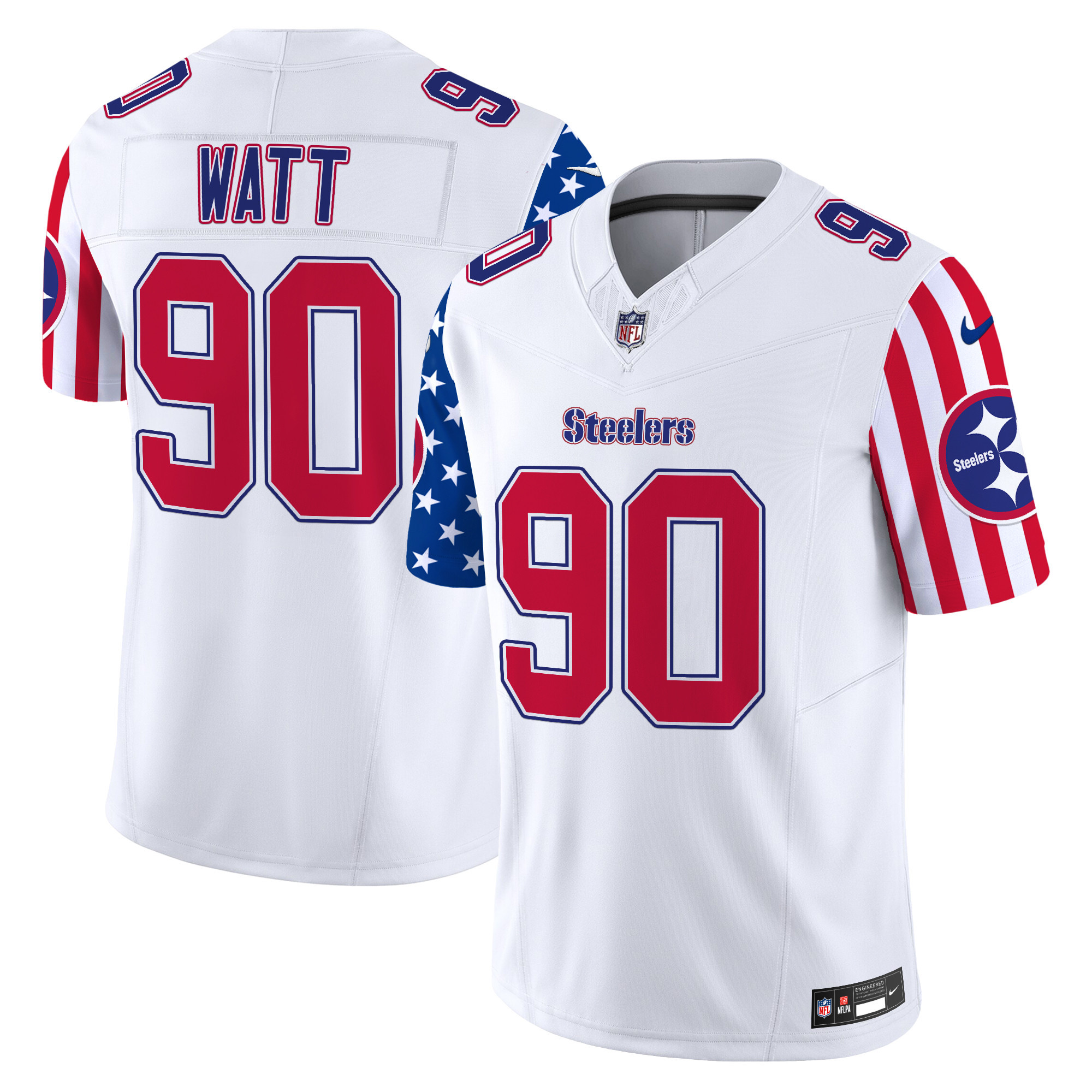 Men's T. J. Watt Pittsburgh Steelers American Style Vapor Limited White Jersey - All Stitched