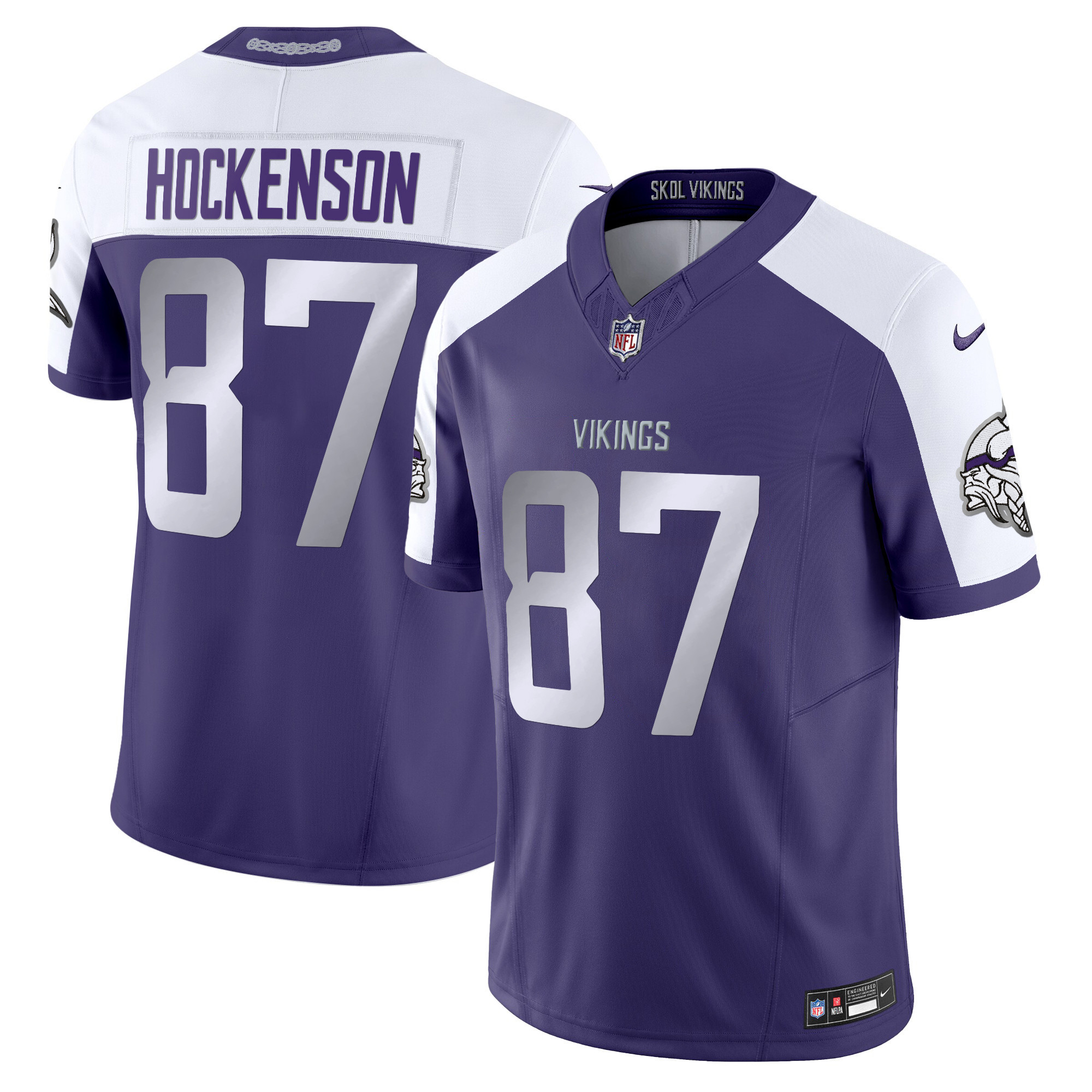 Men's T.J. Hockenson 2024 Minnesota Vikings Winter Warrior Vapor Limited Purple Alternate Jersey - All Stitched
