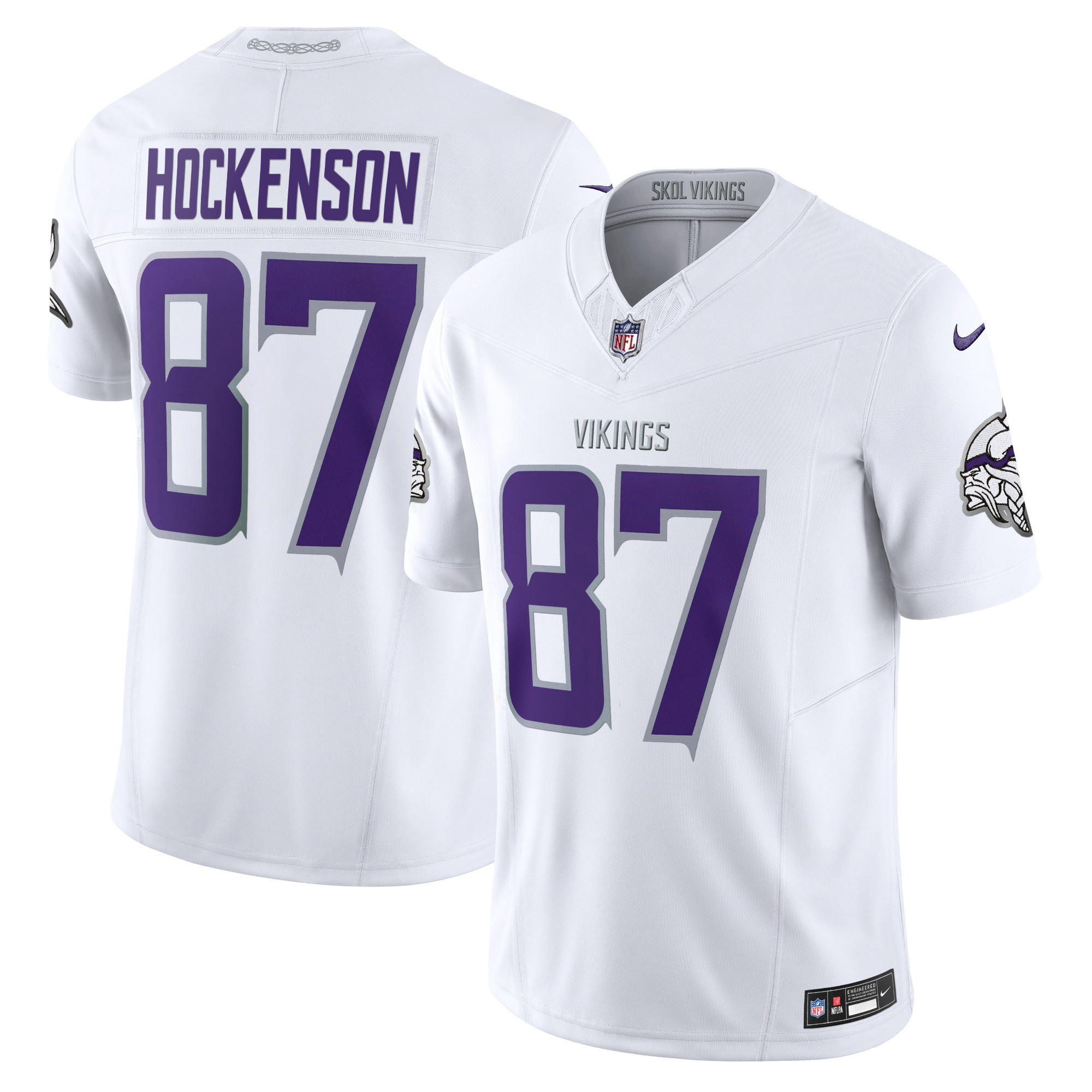 Men's T.J. Hockenson 2024 Minnesota Vikings Winter Warrior Vapor Limited White Limited Jersey - All Stitched