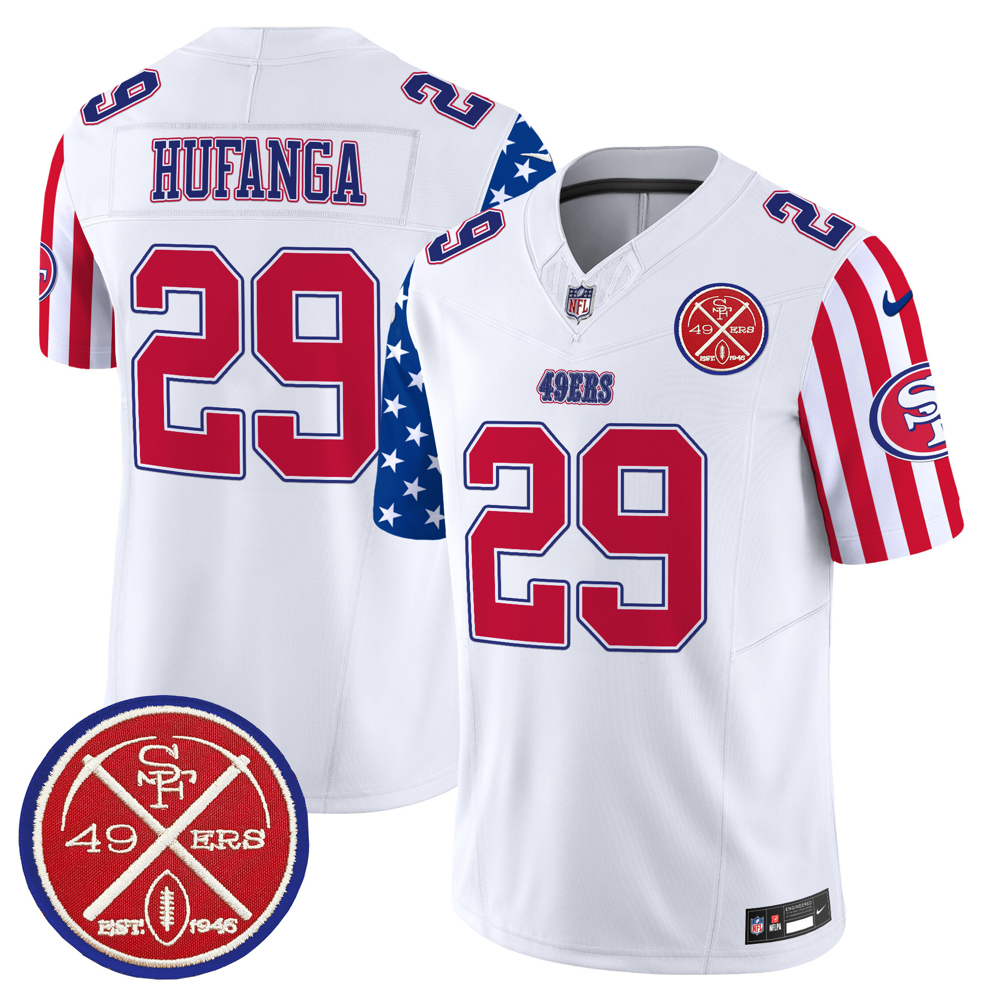 Men's Talanoa Hufanga San Francisco 49ers American Style Vapor Limited White Jersey - All Stitched