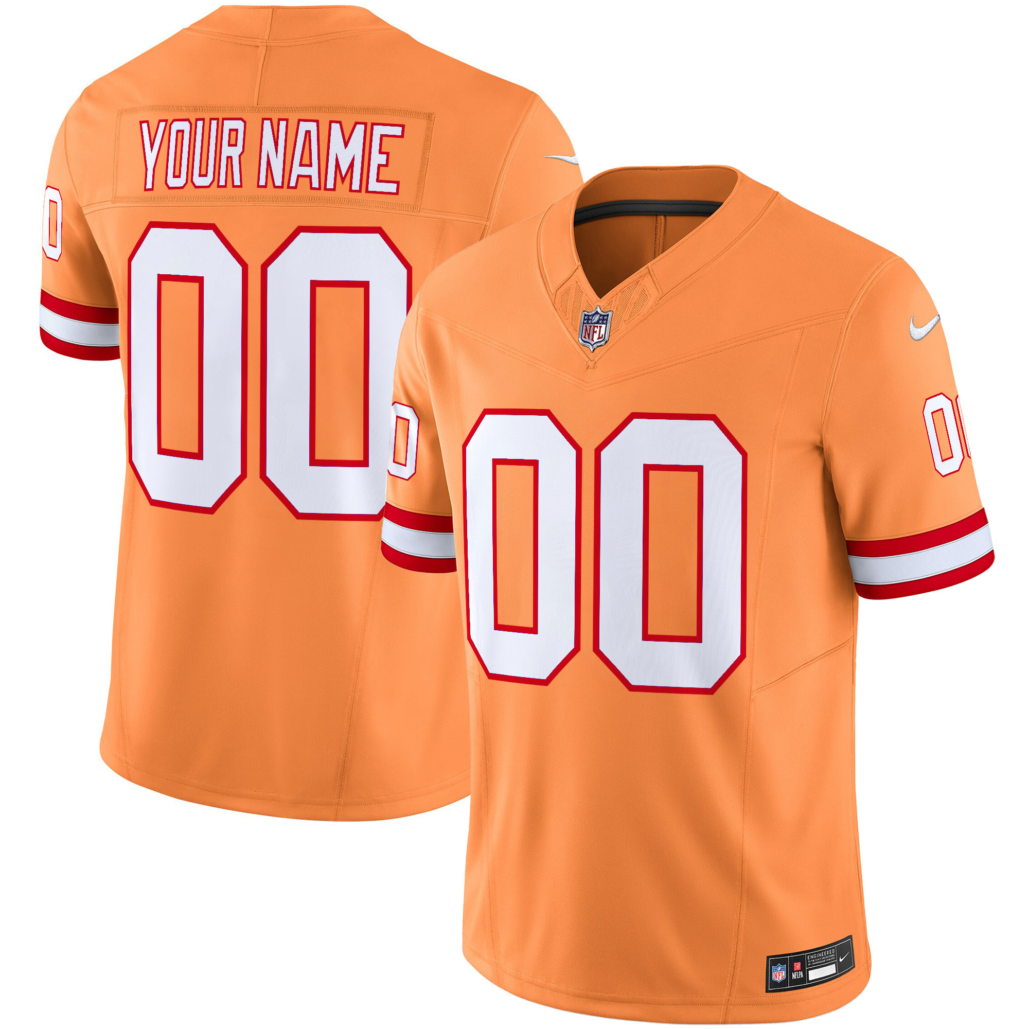 Men's Tampa Bay Buccaneers Throwback Vapor Limited Custom Creamsicle Jersey V2 - All Stitched