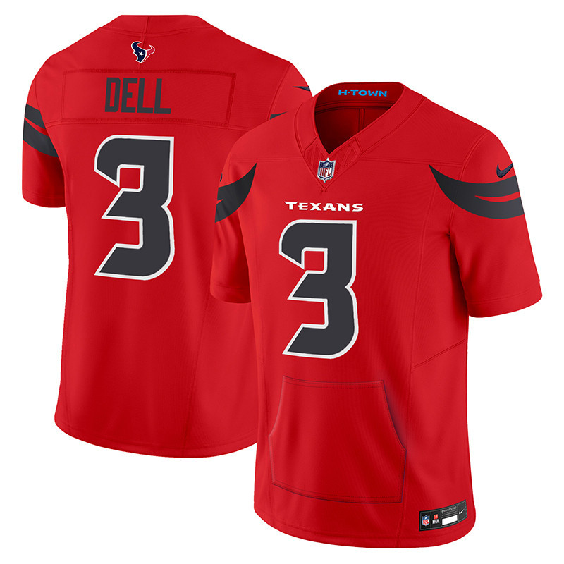 Men's Tank Dell Houston Texans 2024 Vapor Hand Warmer Red Jersey - All Stitched