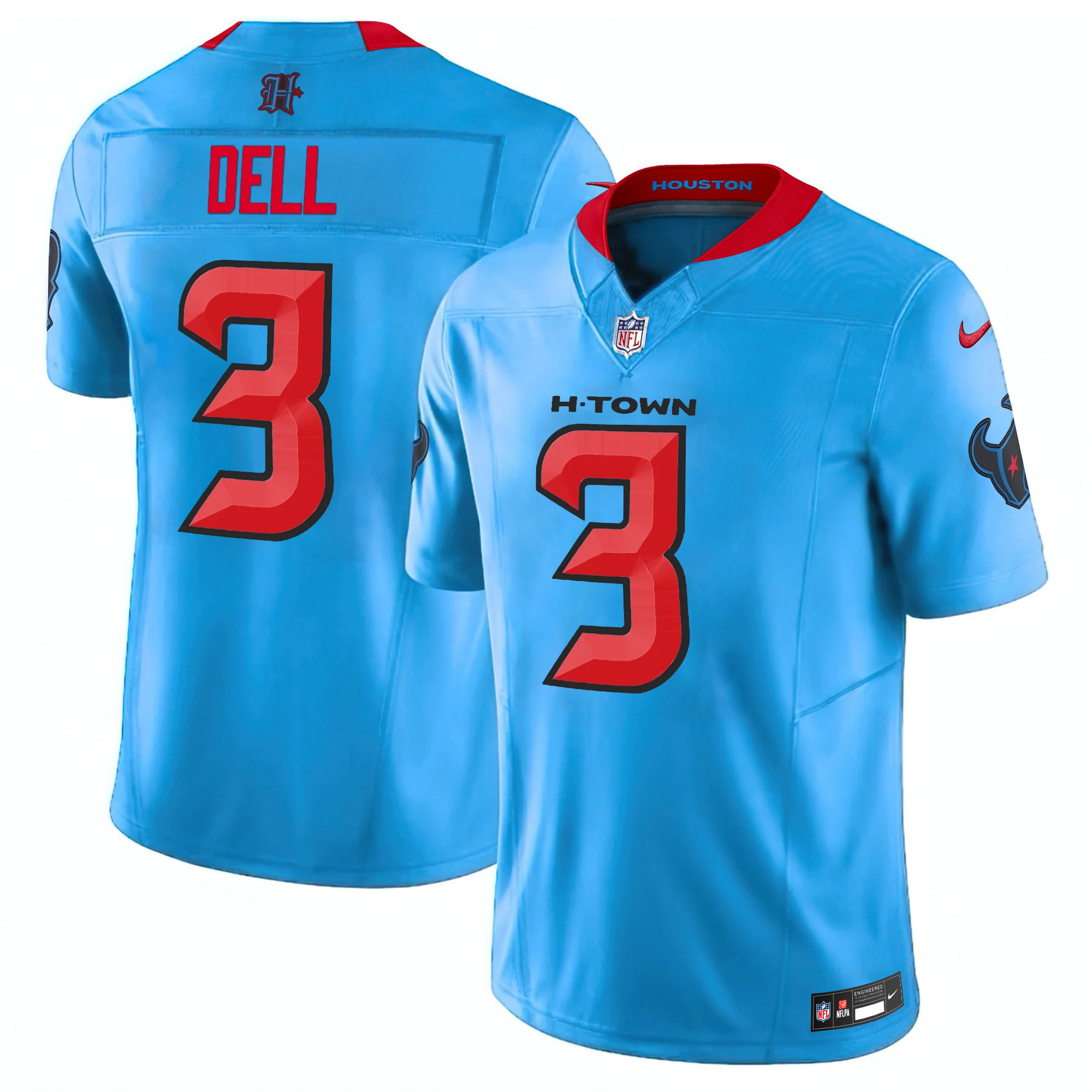 Men's Tank Dell Houston Texans 2024 Vapor Limited Blue Blue Jersey - All Stitched