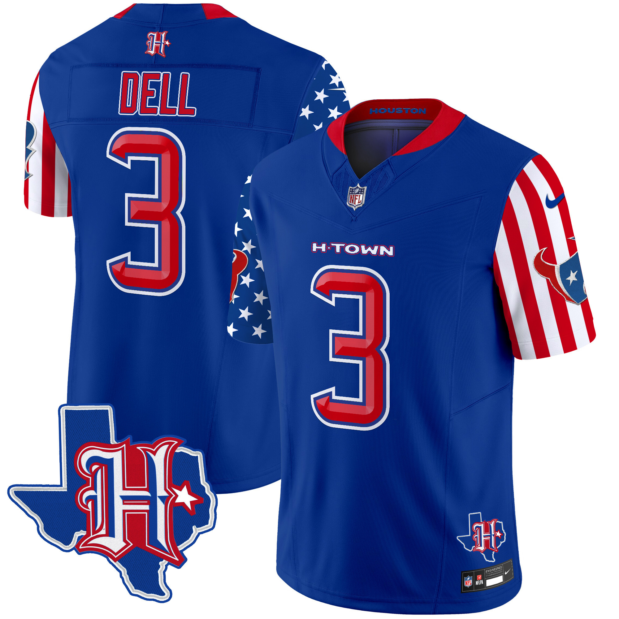 Men's Tank Dell Houston Texans American Style Vapor Limited Royal Jersey - All Stitched