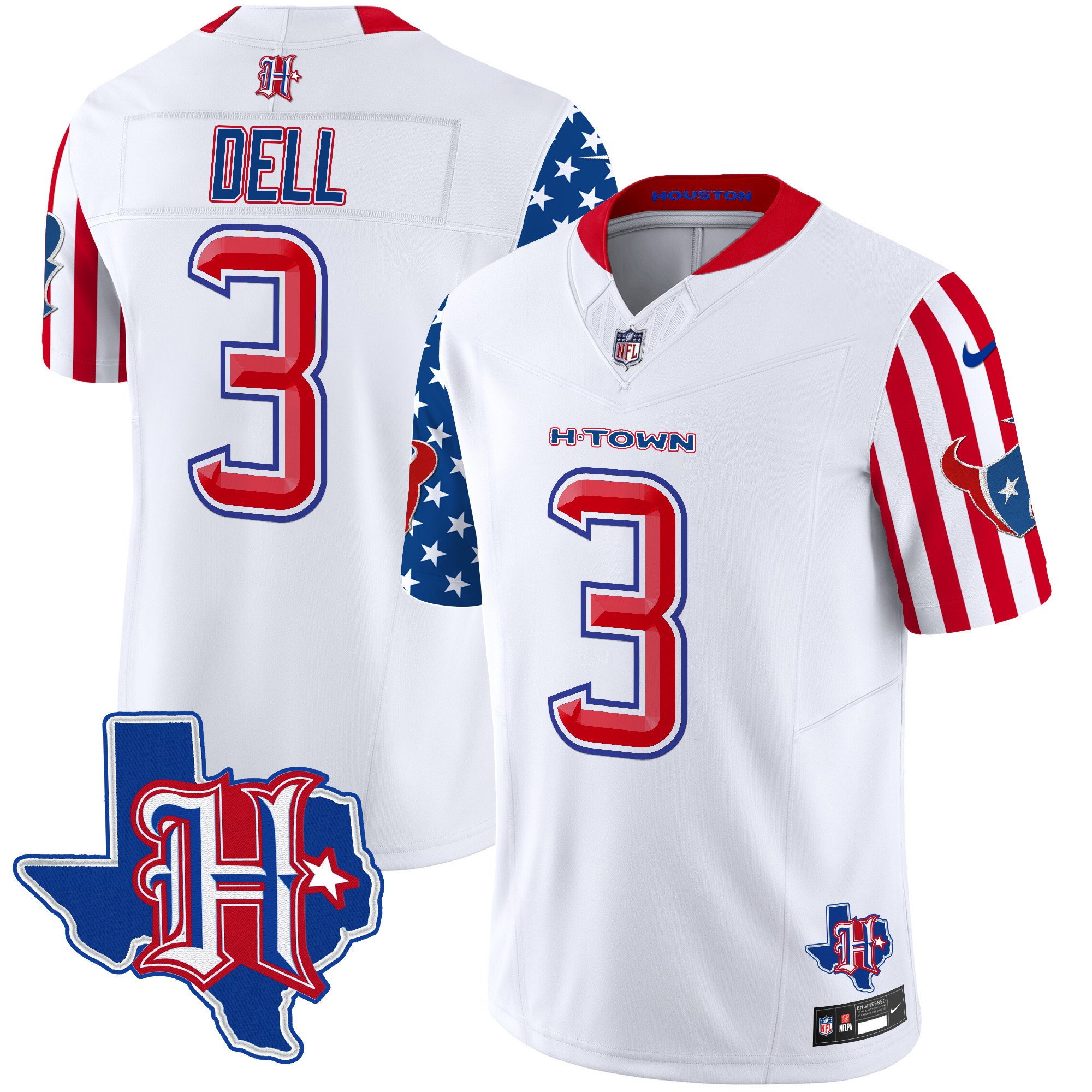 Men's Tank Dell Houston Texans American Style Vapor Limited White Jersey - All Stitched