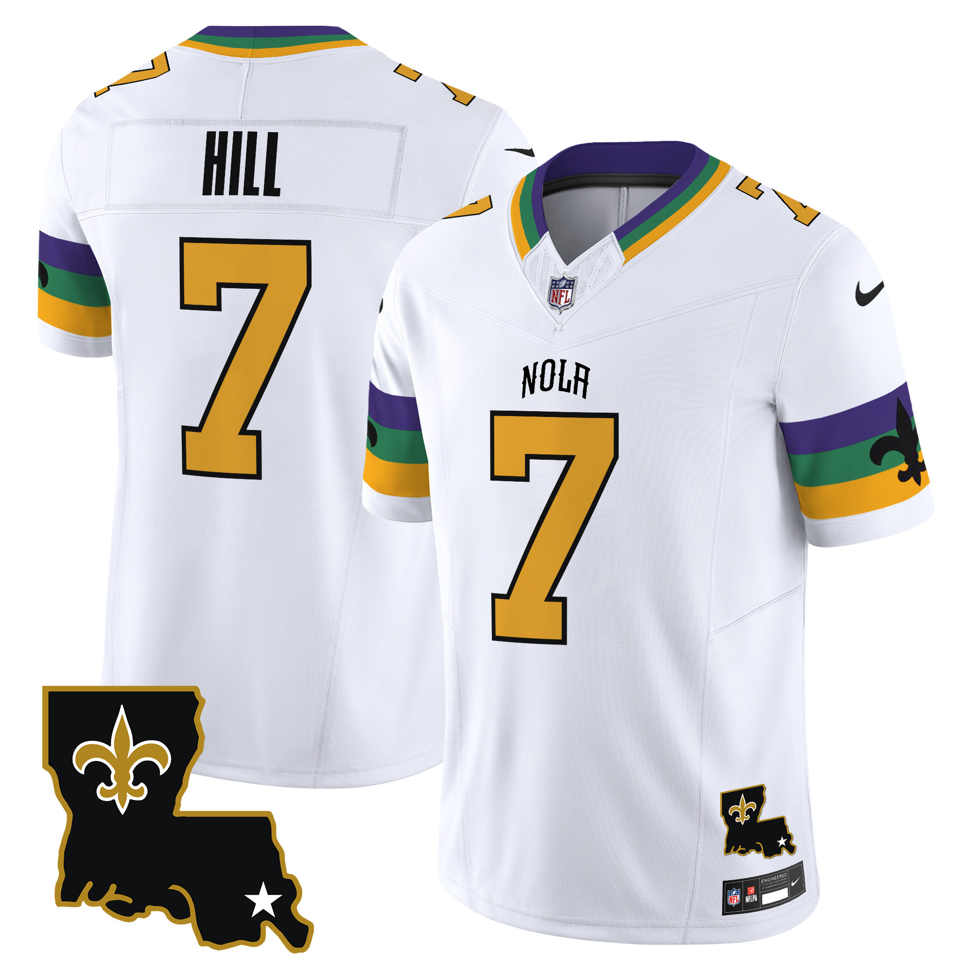 Men's Taysom Hill New Orleans Saints 2024 New Orleans City Vapor Limited White Jersey - All Stitched