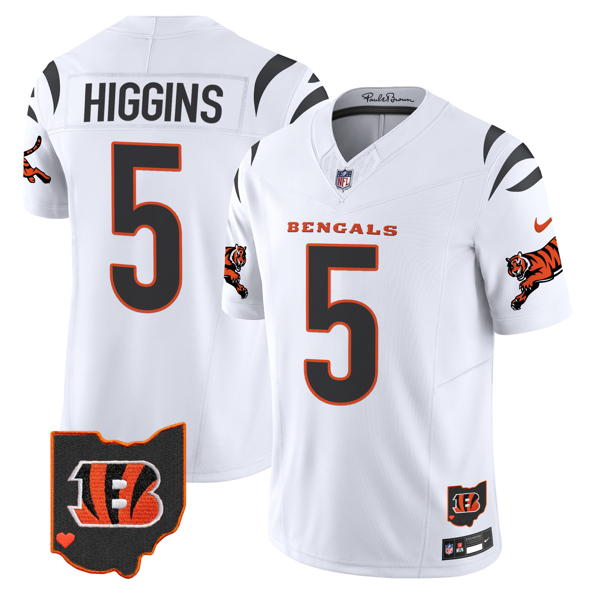 Men's Tee Higgins Cincinnati Bengals 2024 Vapor Limited White Jersey - All Stitched