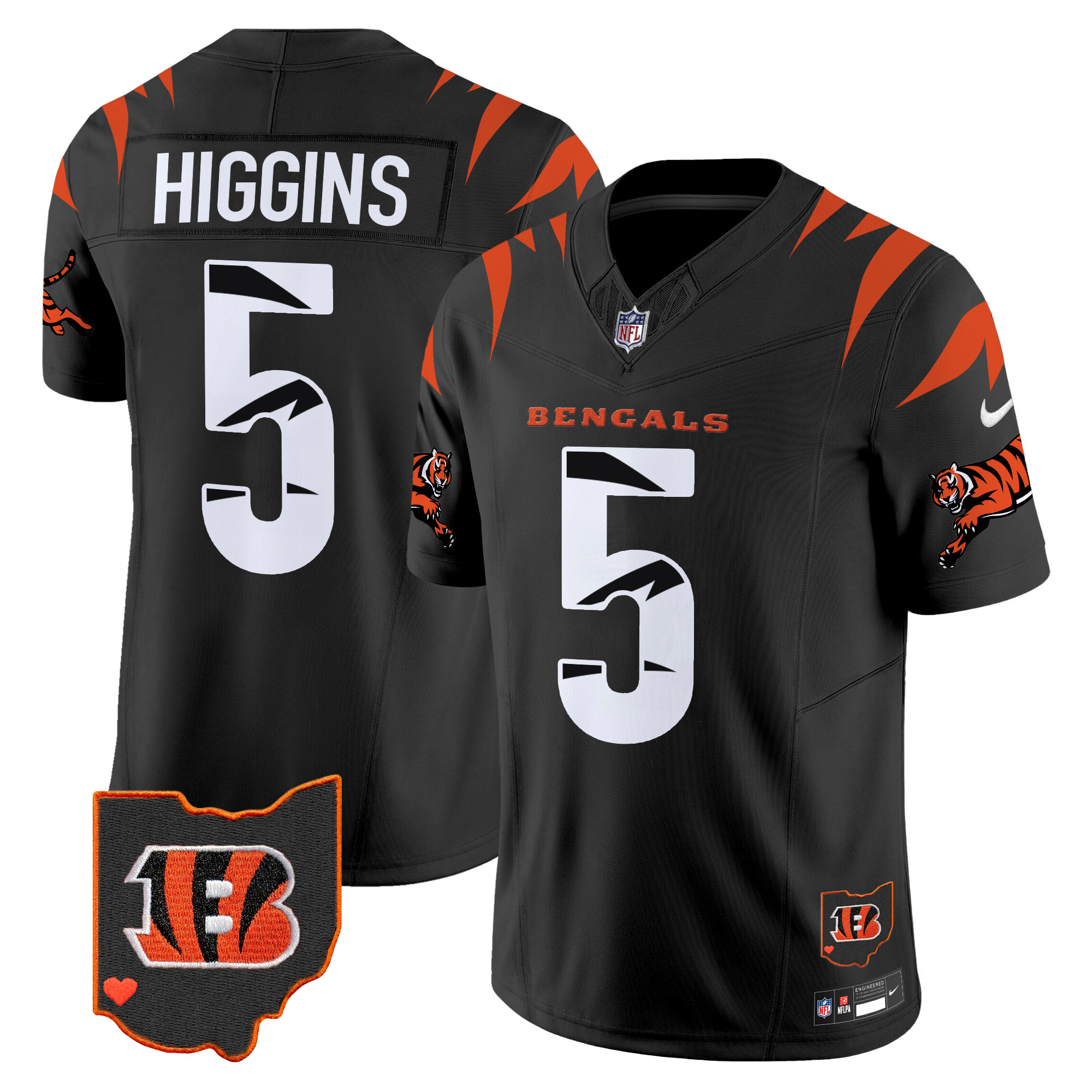 Men's Tee Higgins Cincinnati Bengals Special Vapor Limited Black Jersey - All Stitched