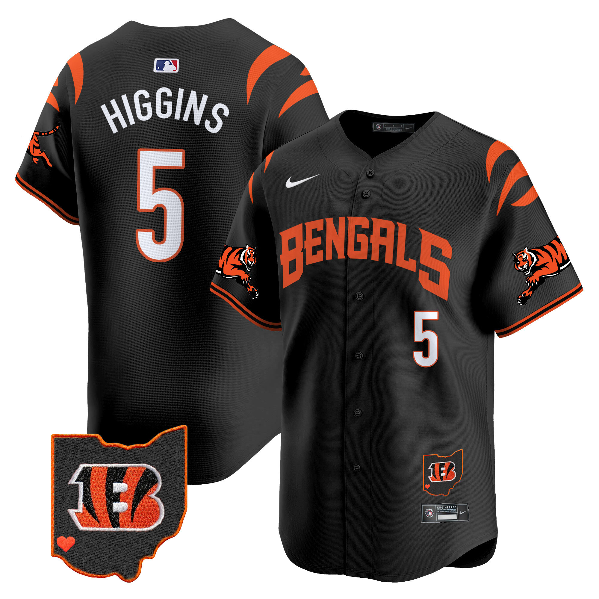 Men's Tee Higgins Cincinnati Bengals Vapor Premier Limited Black Jersey - All Stitched