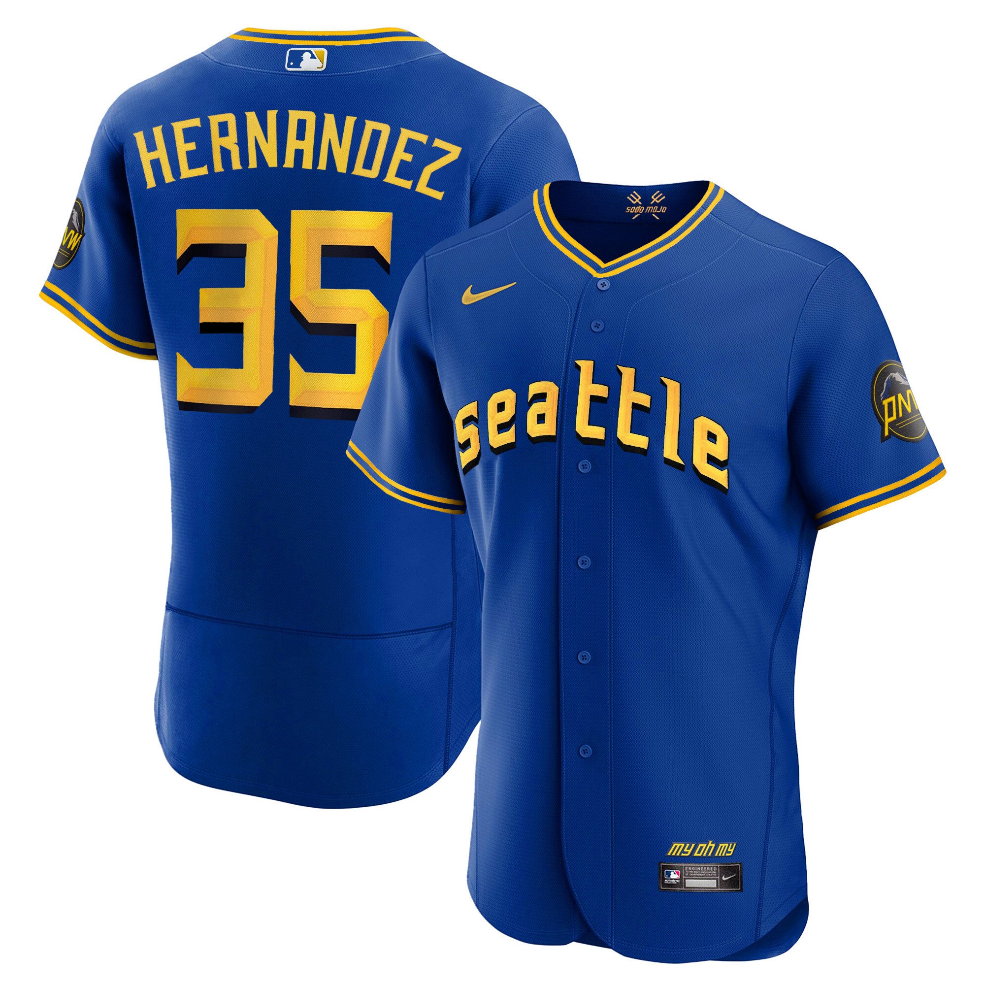 Men's Teoscar Hernandez Seattle Mariners 2023 City Connect Collection Flex Royal Jersey - All Stitched