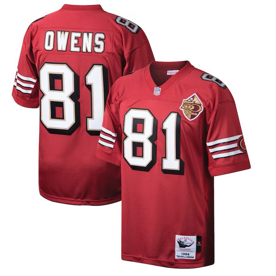 Men's Terrell Owens San Francisco 49ers Red Red Jersey - All Stitched
