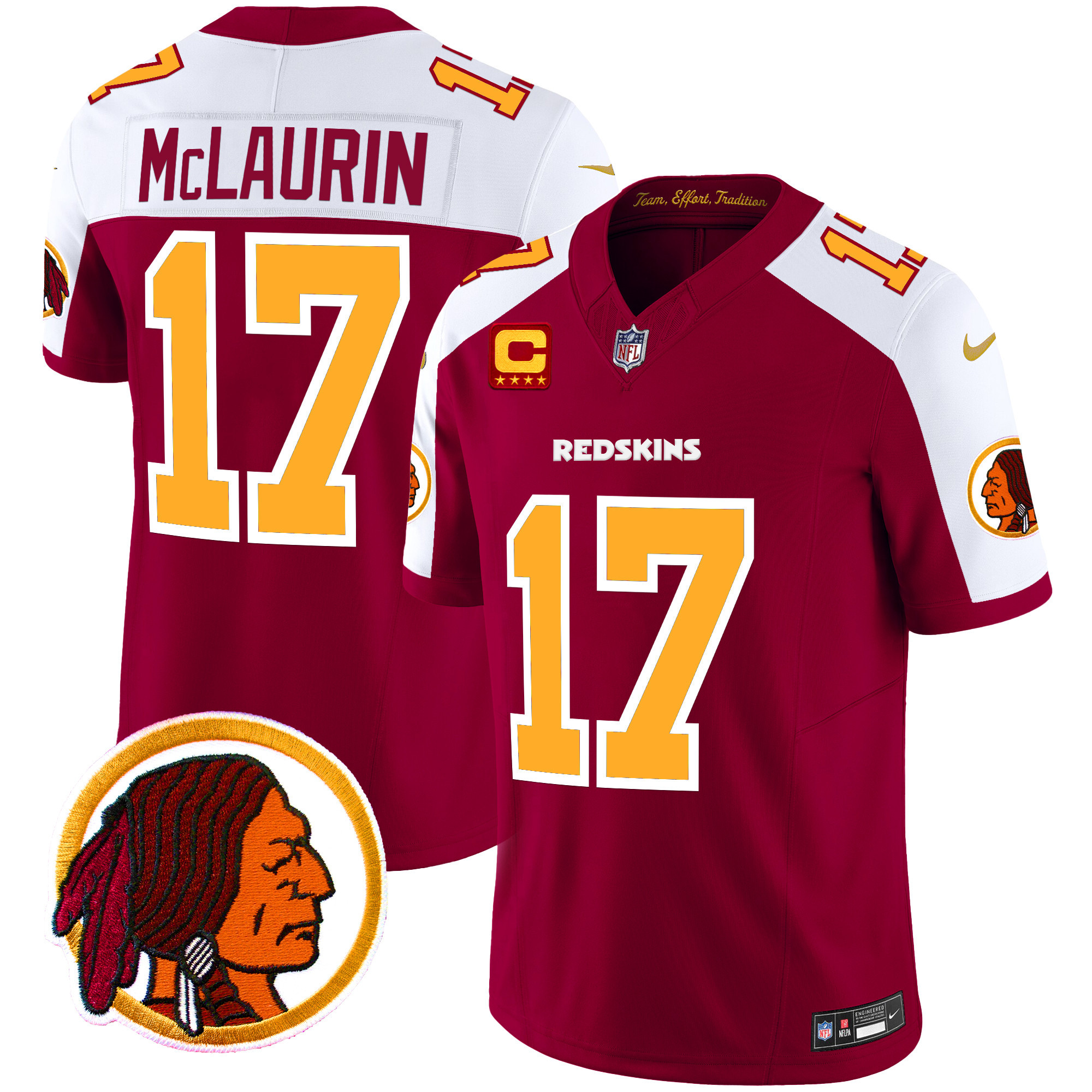 Men's Terry McLaurin Washington Redskins Throwback Vapor Limited Burgundy Alternate Jersey V2 - All Stitched