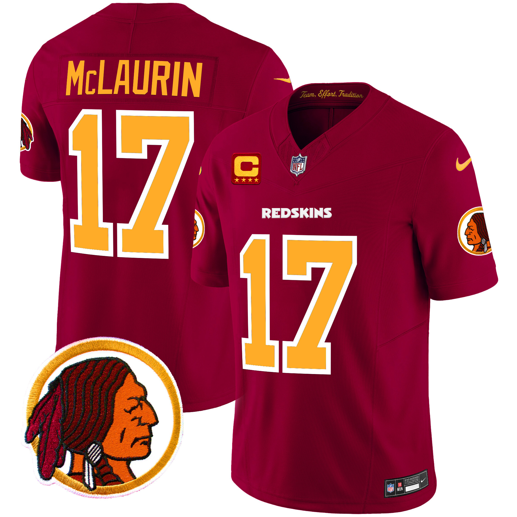 Men's Terry McLaurin Washington Redskins Throwback Vapor Limited Burgundy Jersey V2 - All Stitched